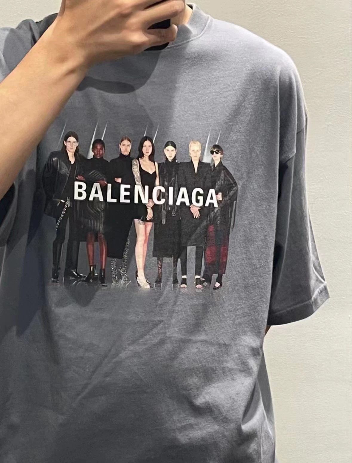 トップス Balenciaga 12ss archive portrait T-Shirt Balenciaga Balenciaga Portrait Band Wash Short Sleeve T