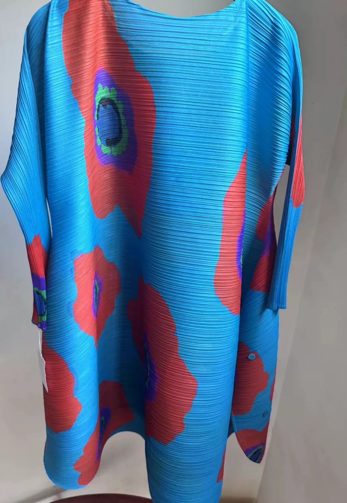 Issey Miyake issey miyake Blue Sunflower Dress Size US 35 - 2 Thumbnail