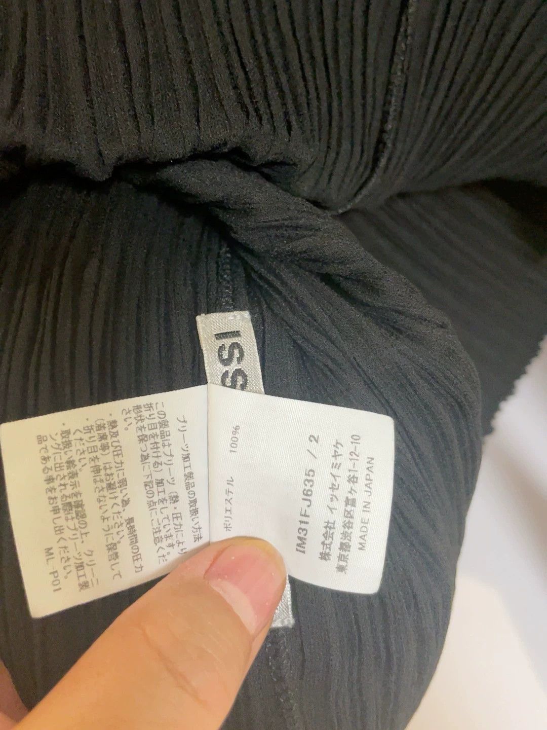 issey miyake Black toothpick pleated long sleeved shirt