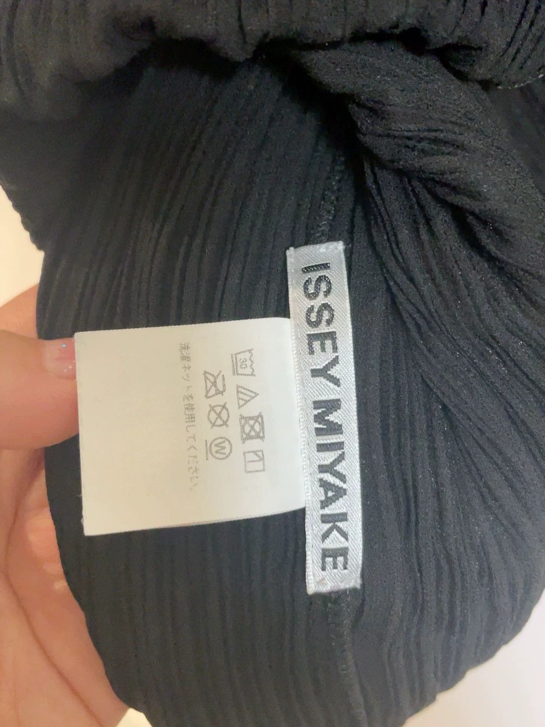 issey miyake Black toothpick pleated long sleeved shirt