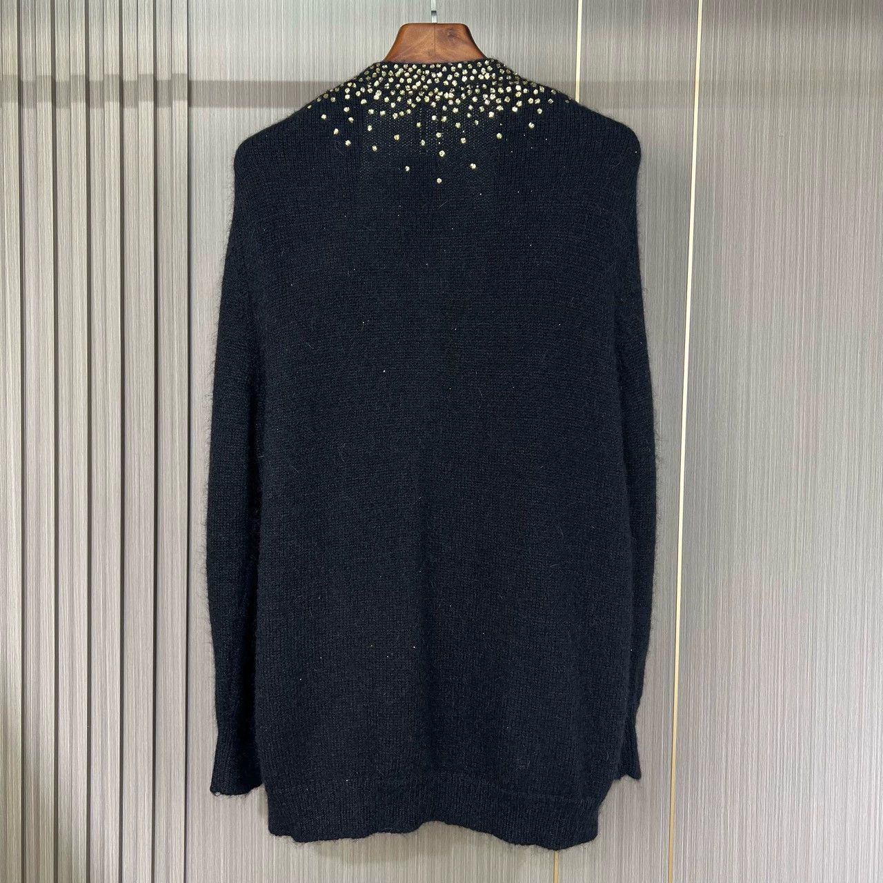 Saint Laurent Paris Saint Laurent Paris Gold foil sequin cardigan sweater Size US L / EU 52-54 / 3 - 2 Thumbnail