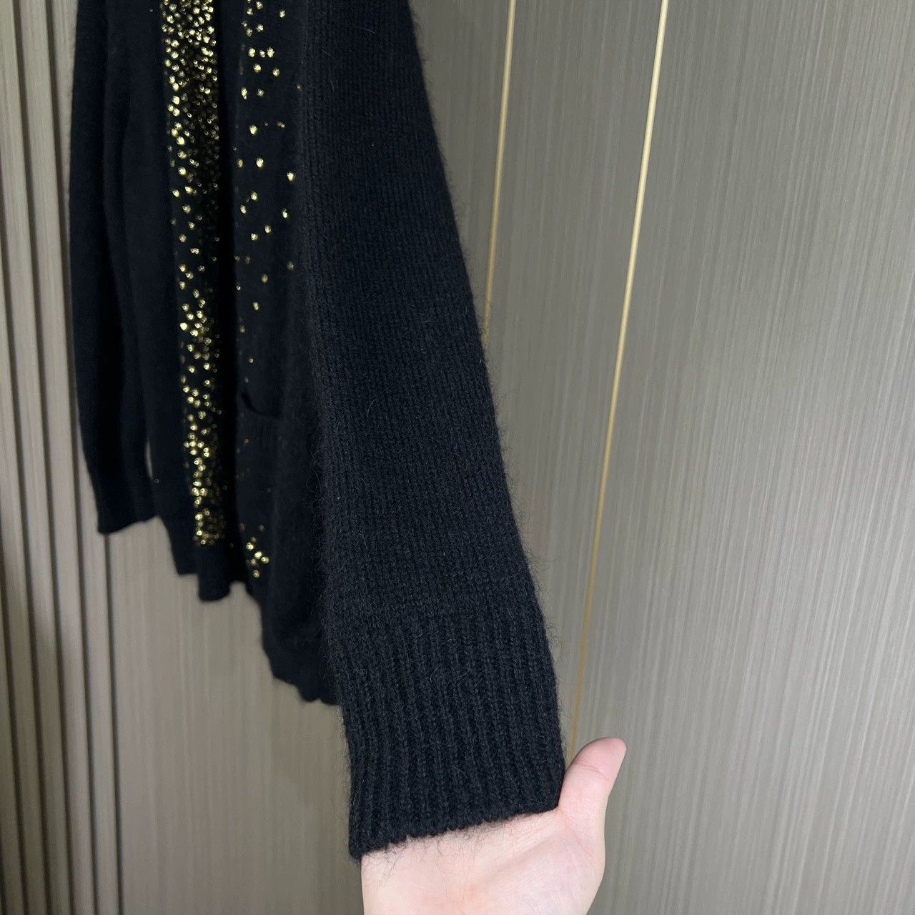 Saint Laurent Paris Saint Laurent Paris Gold foil sequin cardigan sweater Size US L / EU 52-54 / 3 - 5 Thumbnail