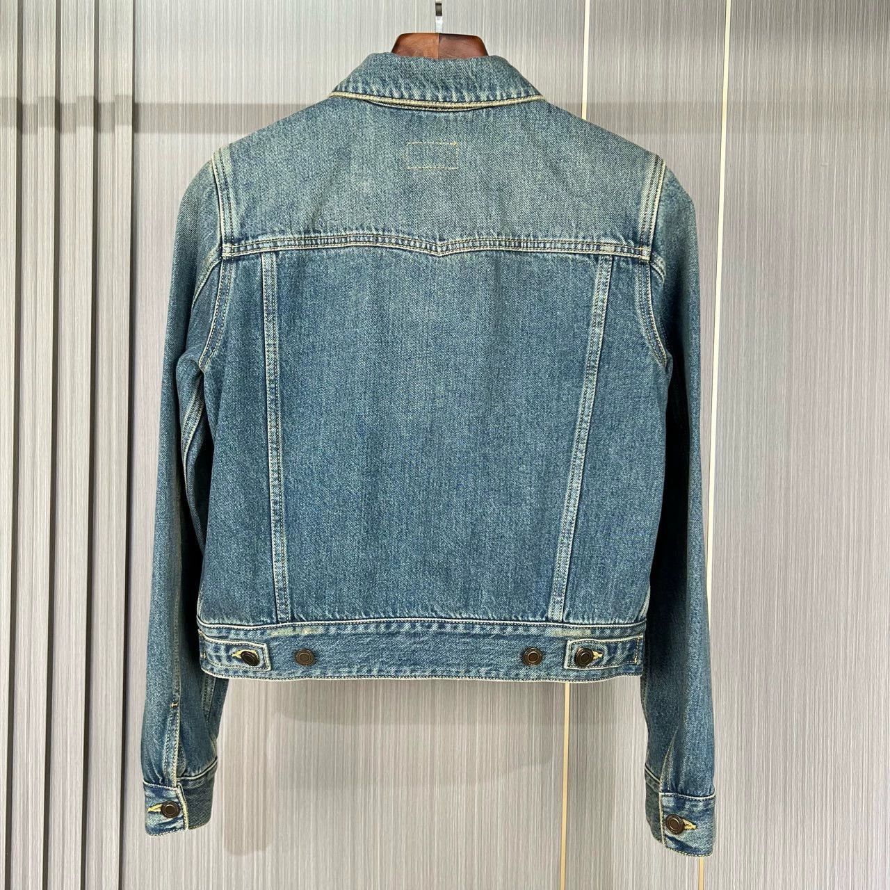 Saint Laurent Paris Saint Laurent Paris Yellow mud dyed washed denim jacket Size US XS / EU 42 / 0 - 2 Thumbnail