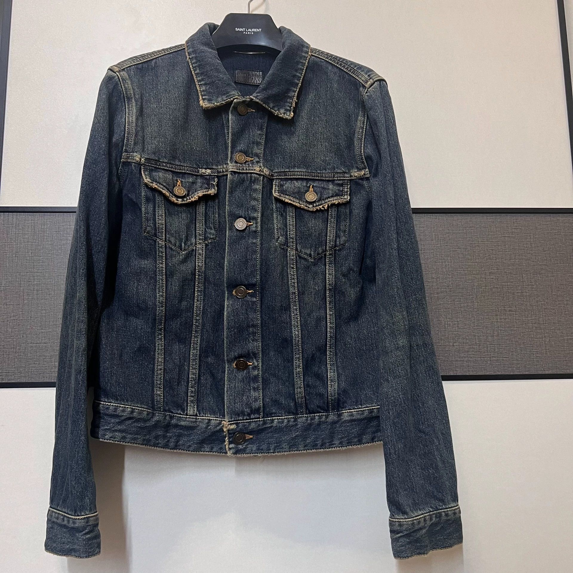 Saint Laurent Paris Saint Laurent Paris 15SS Yellow mud dyed washed denim jacket Size US S / EU 44-46 / 1 - 2 Thumbnail