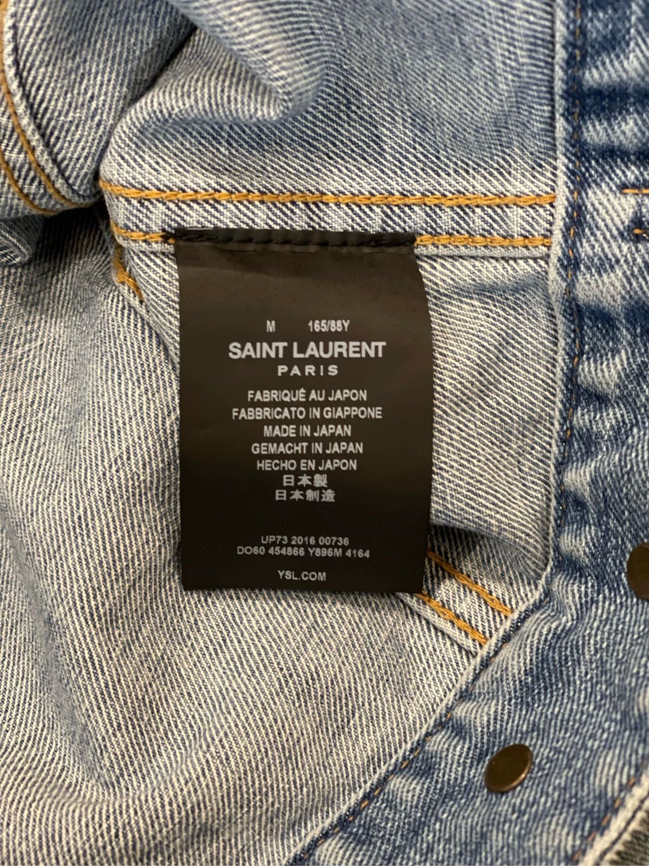 Saint Laurent Paris Saint Laurent Paris Embroidered denim jacket on the back Size US M / EU 48-50 / 2 - 4 Thumbnail