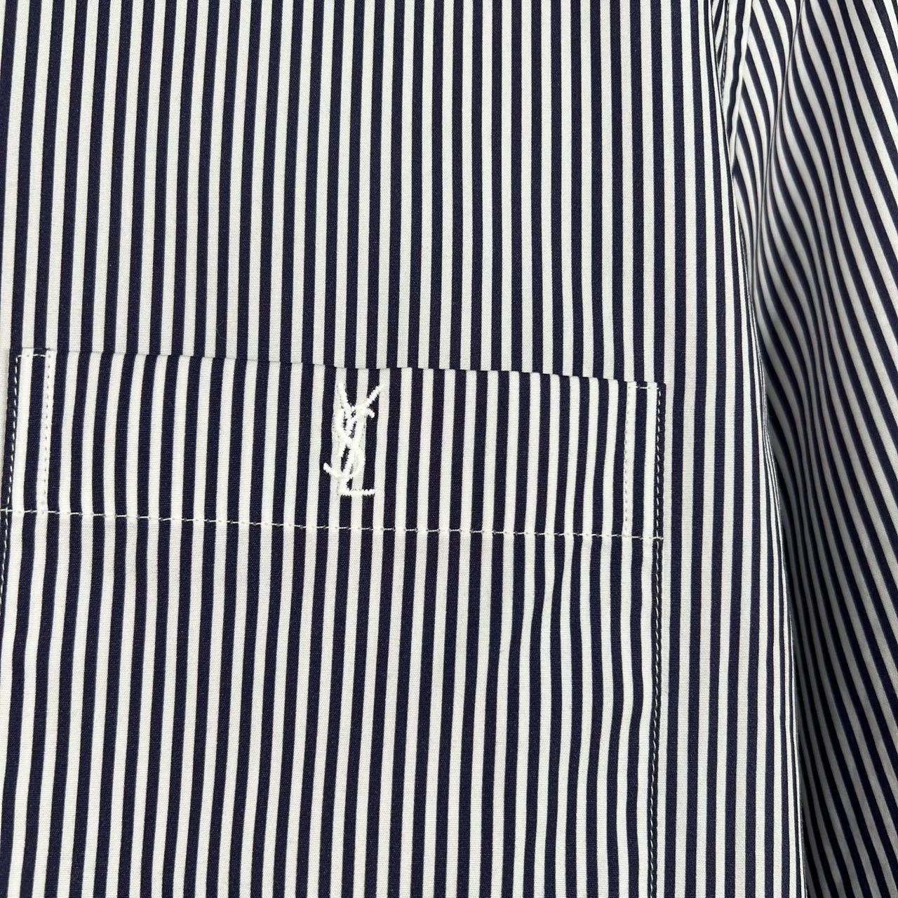 Saint Laurent Paris Embroidered striped shirt