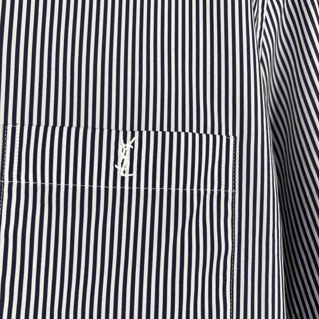 Saint Laurent Paris Saint Laurent Paris Embroidered striped shirt Size US S / EU 44-46 / 1 - 4 Thumbnail