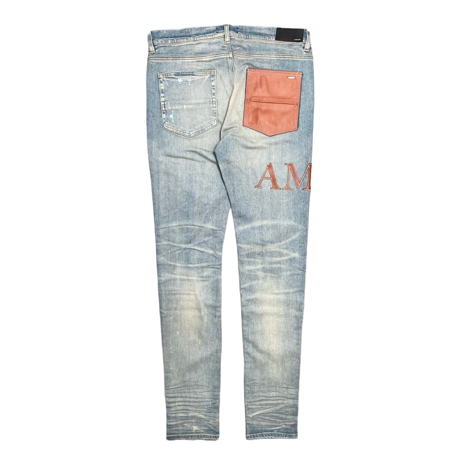 Amiri MX1 Yellow Ultra Suede Patch Dark Indigo