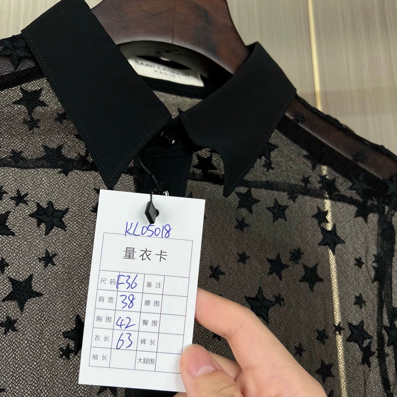 Saint Laurent Paris Saint Laurent Paris Hollow star shirt Size US XS / EU 42 / 0 - 6 Thumbnail