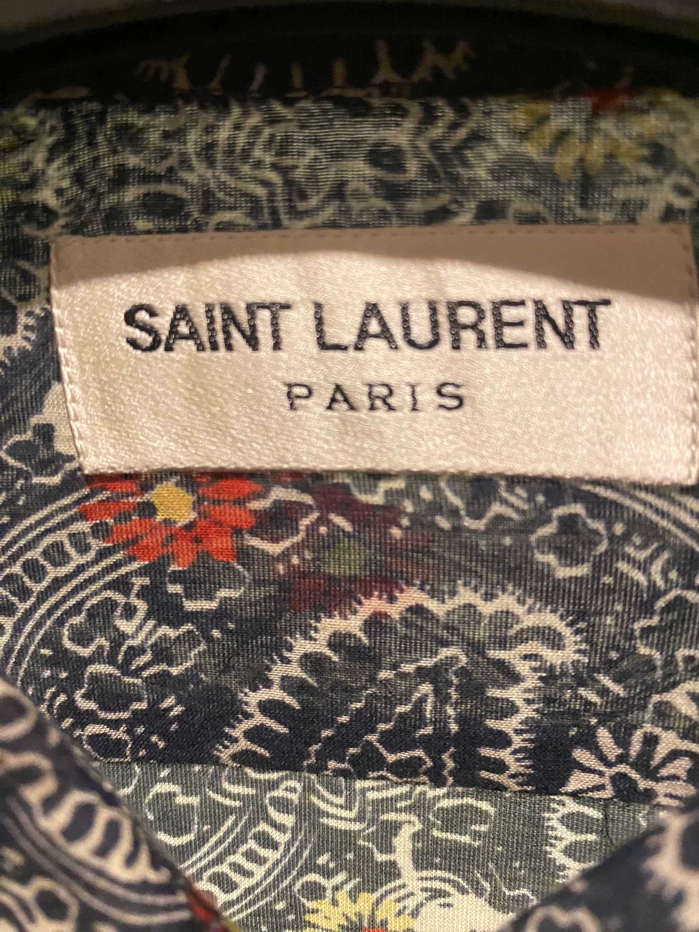 Saint Laurent Paris Saint Laurent Paris 15ss organza cashew patterned shirt Size US L / EU 52-54 / 3 - 2 Thumbnail