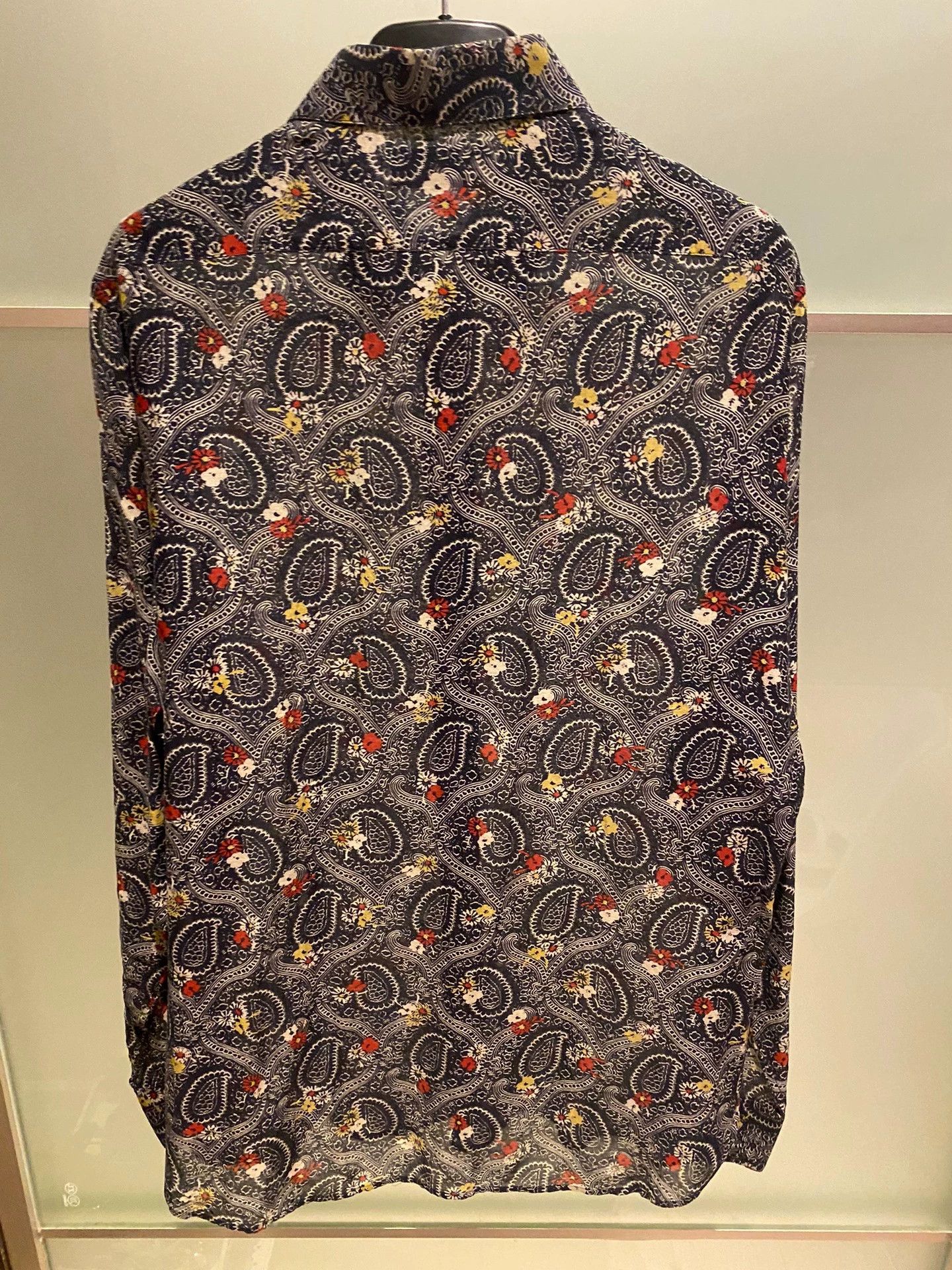 Saint Laurent Paris Saint Laurent Paris 15ss organza cashew patterned shirt Size US L / EU 52-54 / 3 - 3 Thumbnail