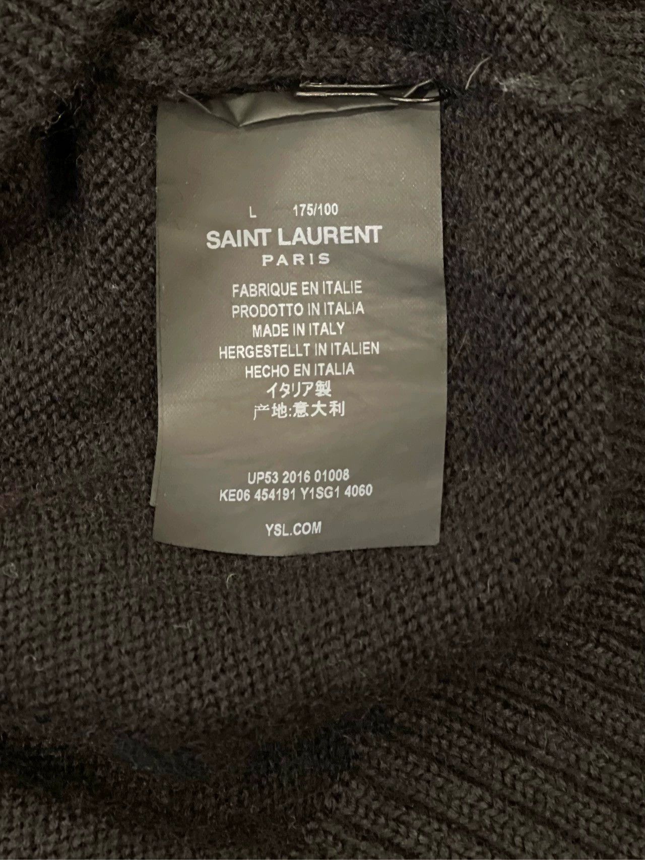 Saint Laurent Paris Saint Laurent Paris Black round neck shark sweater Size US L / EU 52-54 / 3 - 4 Thumbnail