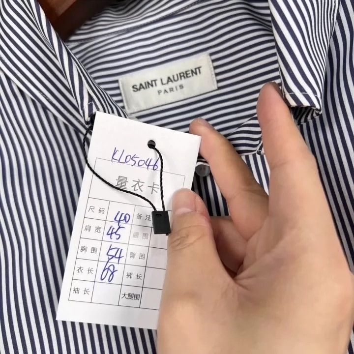 Saint Laurent Paris Saint Laurent Paris Embroidered striped shirt Size US S / EU 44-46 / 1 - 7 Thumbnail