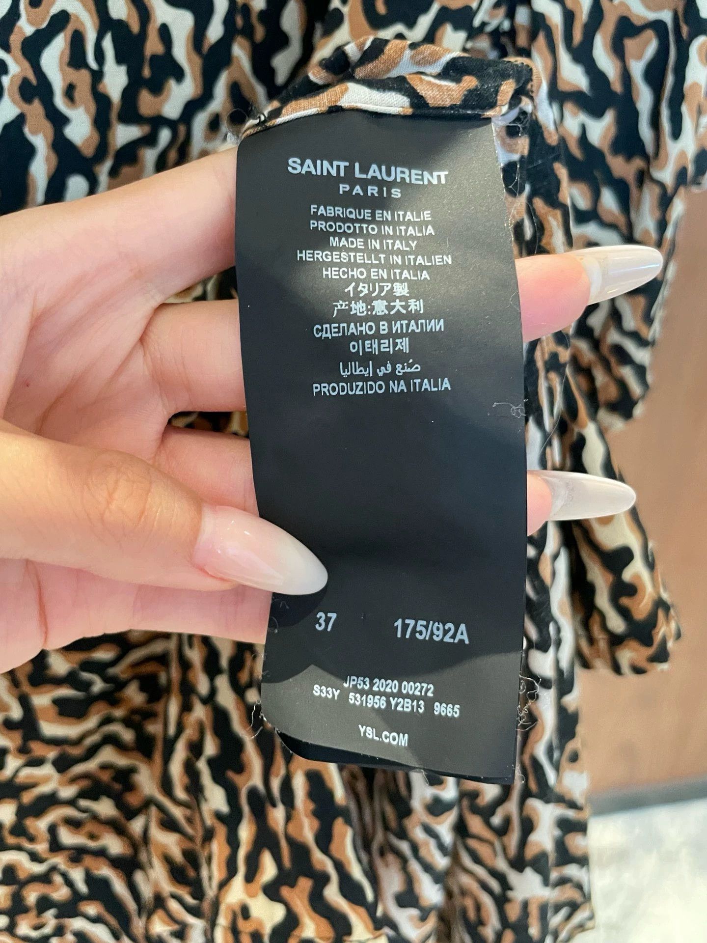 Saint Laurent Paris Saint Laurent Paris Abstract leopard print shirt Size US XS / EU 42 / 0 - 6 Thumbnail