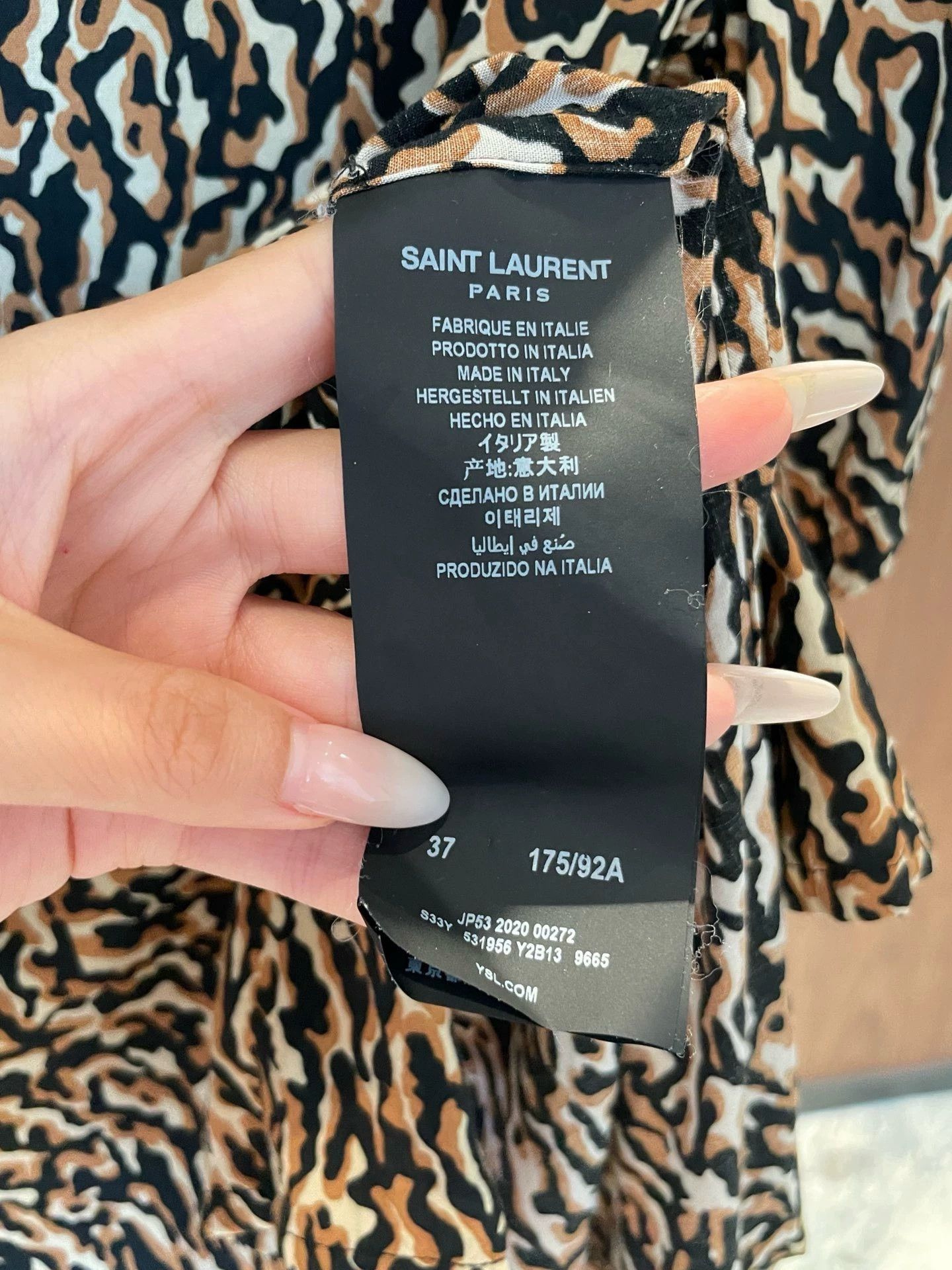 Saint Laurent Paris Saint Laurent Paris Abstract leopard print shirt Size US XS / EU 42 / 0 - 5 Thumbnail