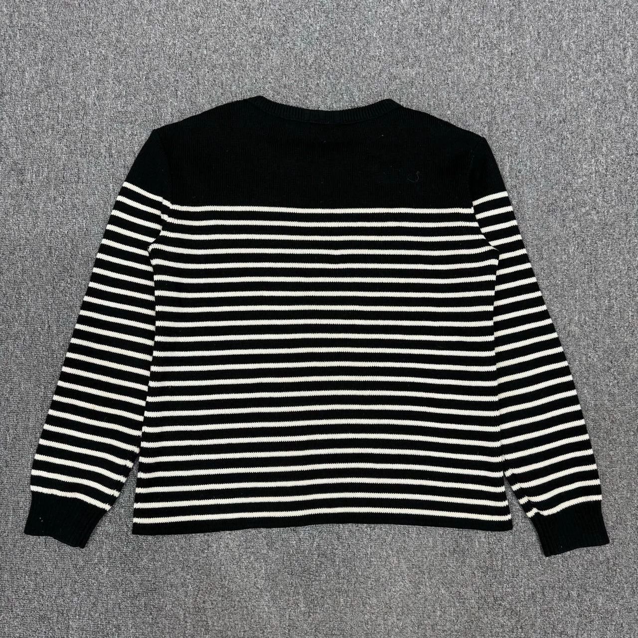 Saint Laurent Paris Saint Laurent Paris Wool striped knitted sweater Size US XL / EU 56 / 4 - 2 Thumbnail