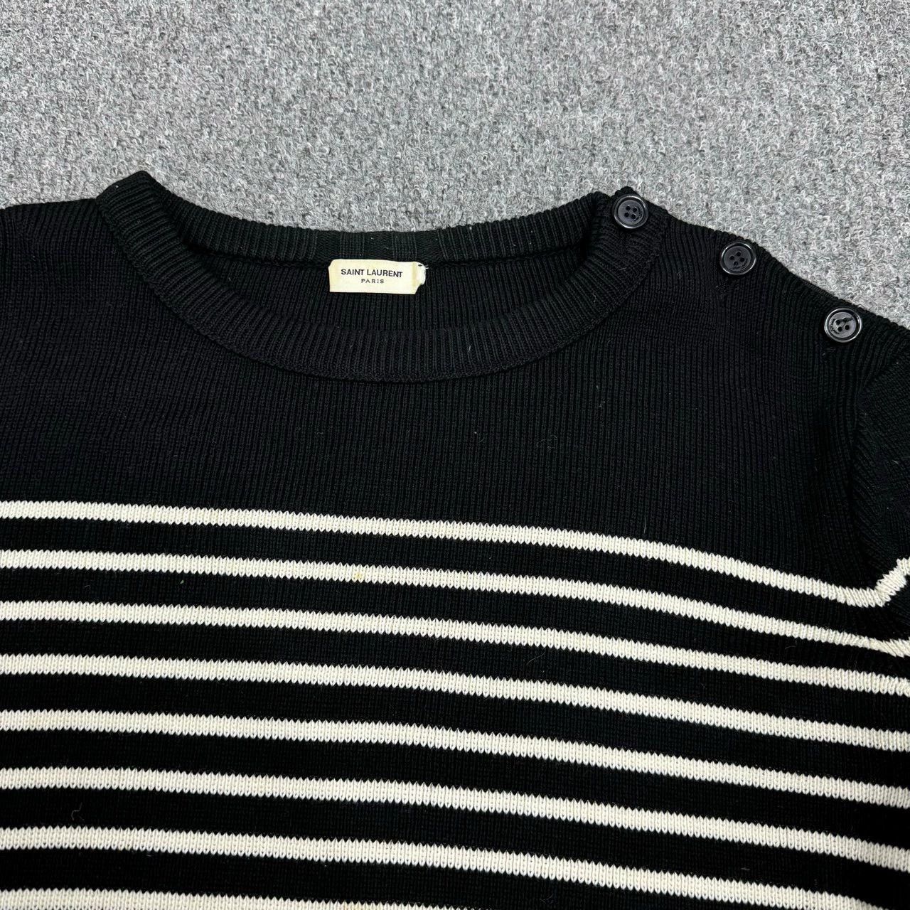 Saint Laurent Paris Saint Laurent Paris Wool striped knitted sweater Size US XL / EU 56 / 4 - 3 Thumbnail