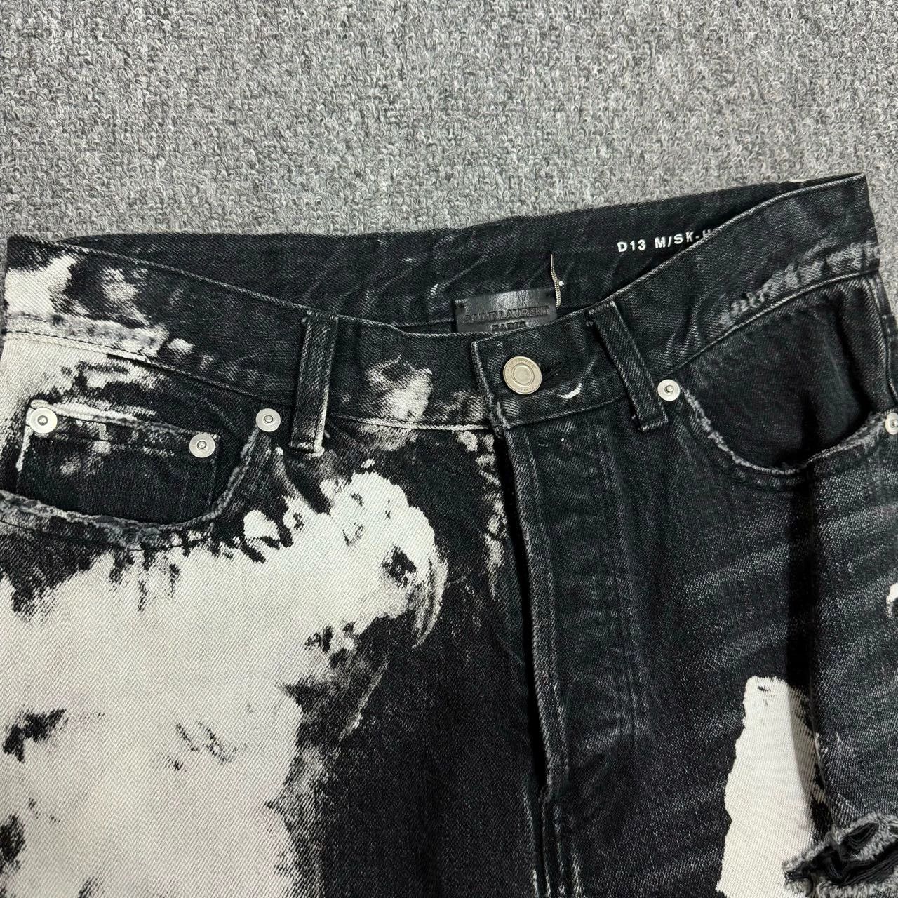 Saint Laurent Paris Saint Laurent Paris Washing knife cuts and damages jeans Size US 29 - 3 Thumbnail