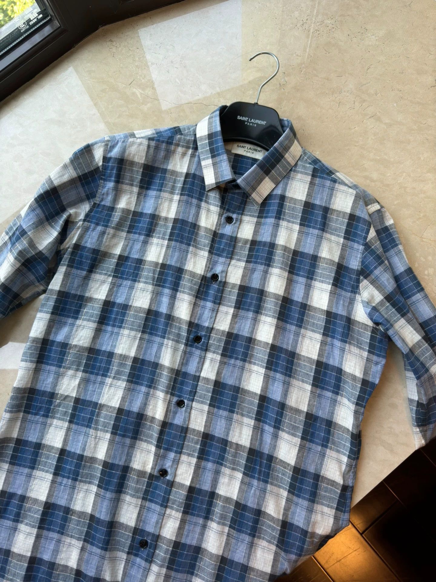 Saint Laurent Paris Saint Laurent Paris Blue plaid shirt Size US S / EU 44-46 / 1 - 3 Thumbnail