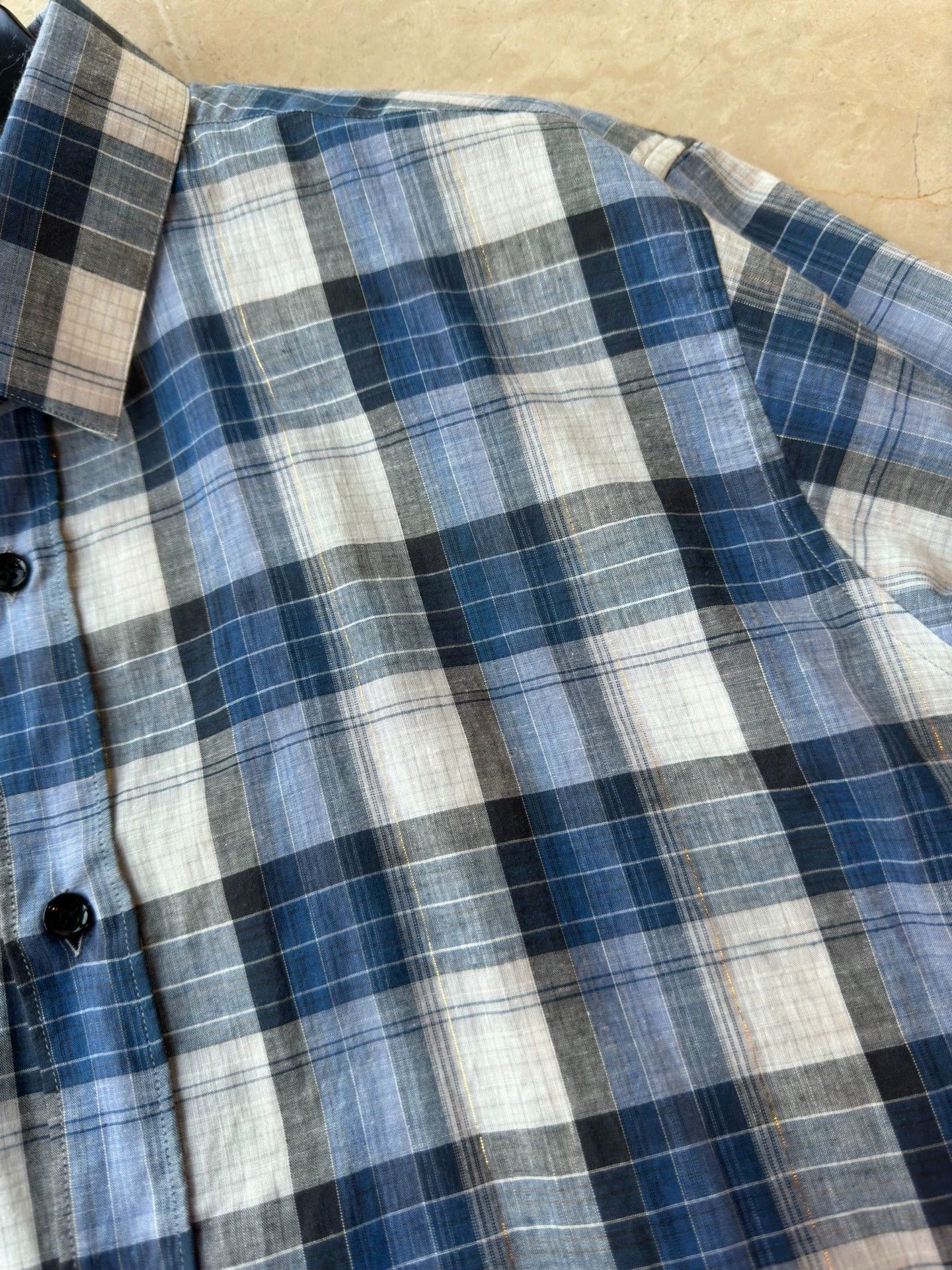 Saint Laurent Paris Saint Laurent Paris Blue plaid shirt Size US S / EU 44-46 / 1 - 4 Thumbnail