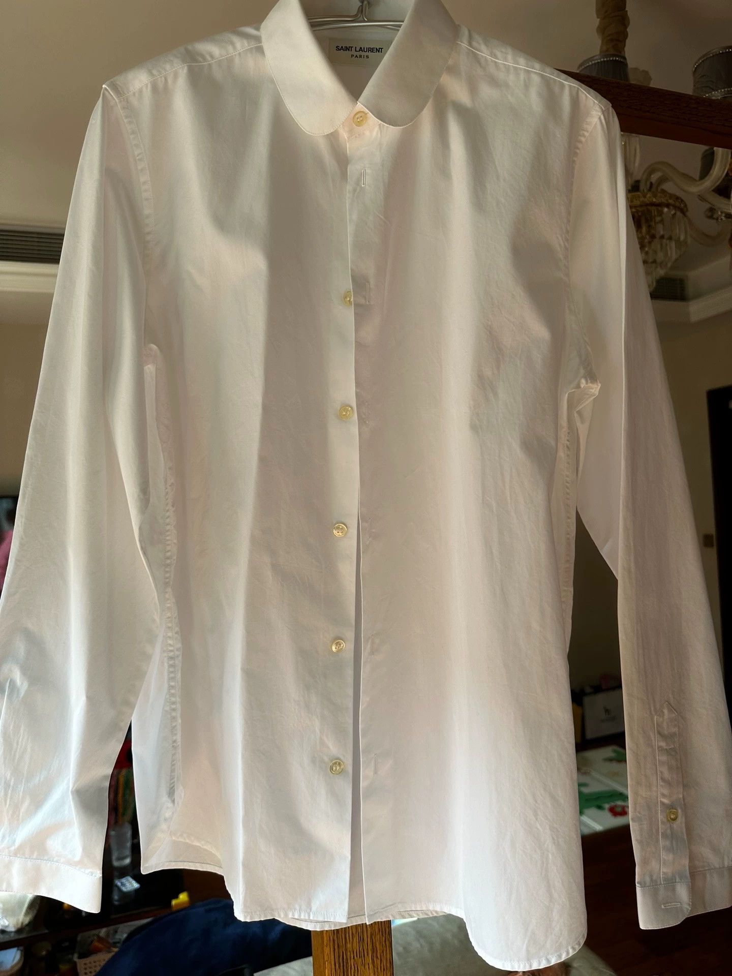 Saint Laurent Paris Saint Laurent Paris Round neck white shirt Size US M / EU 48-50 / 2 - 2 Thumbnail