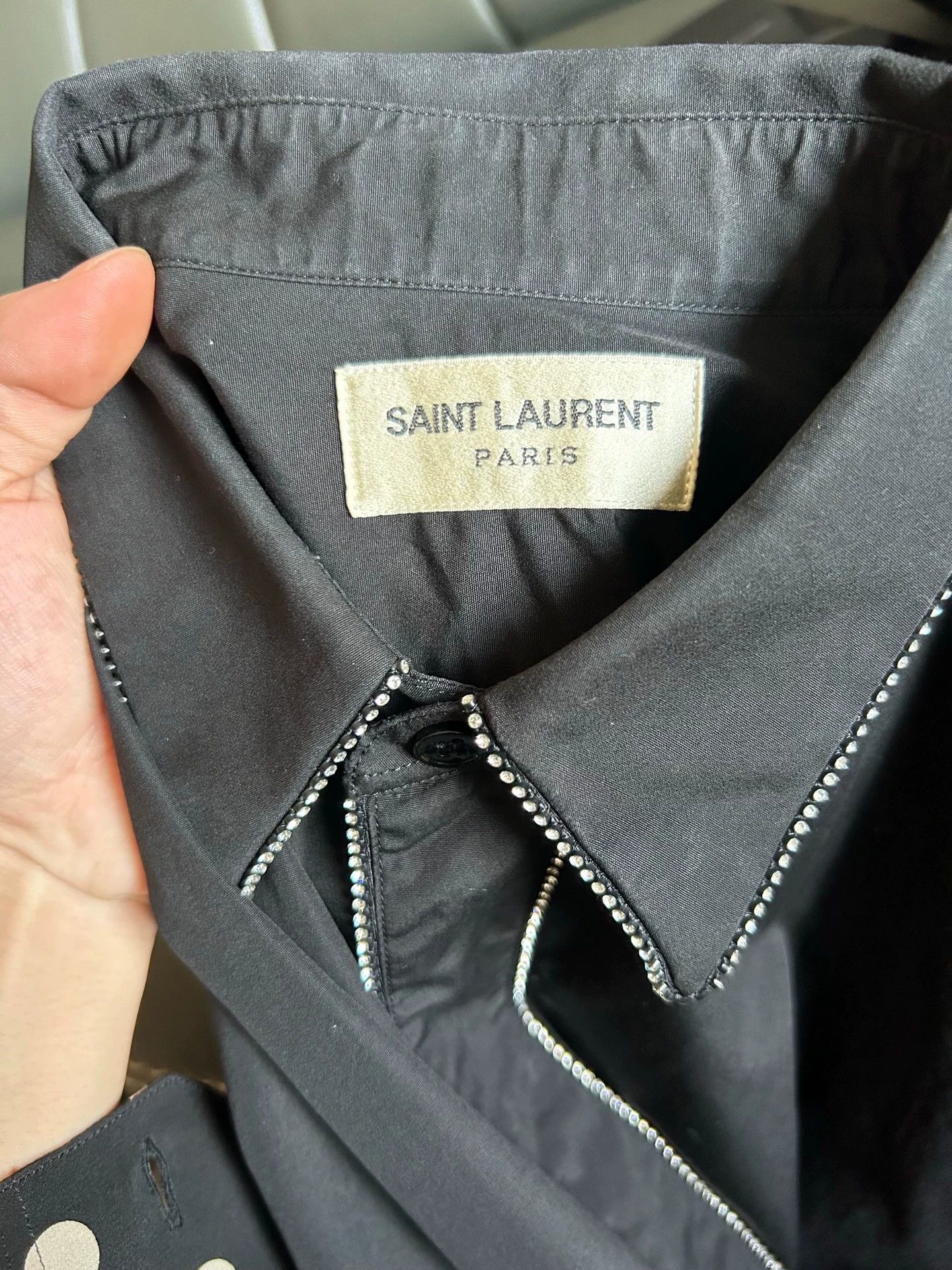 Saint Laurent Paris Saint Laurent Paris Rhinestone shirt Size US M / EU 48-50 / 2 - 4 Thumbnail