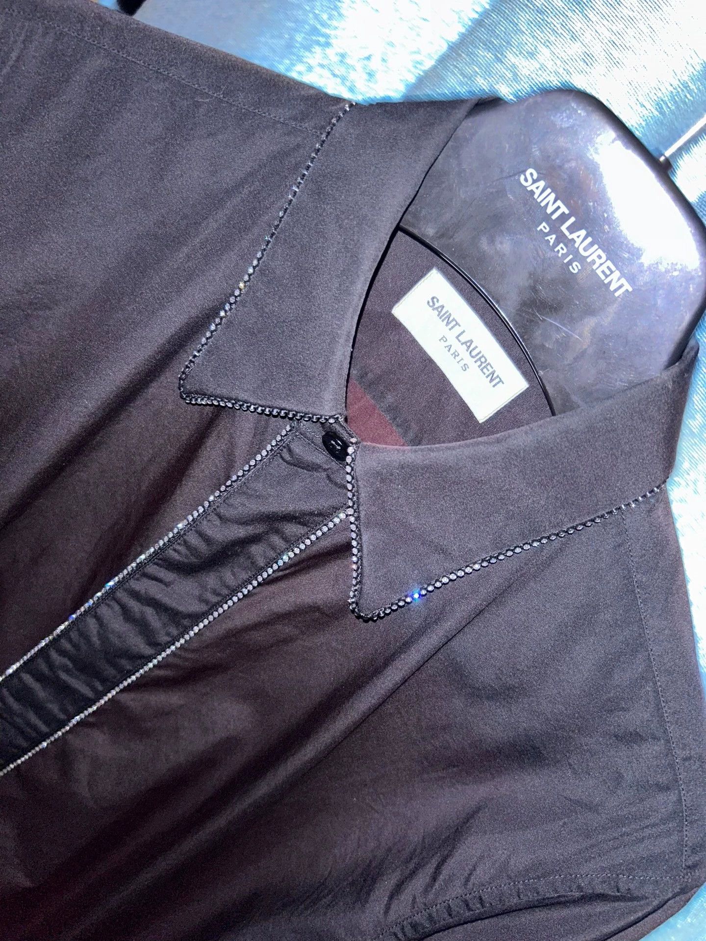 Saint Laurent Paris Saint Laurent Paris Rhinestone shirt Size US M / EU 48-50 / 2 - 2 Thumbnail