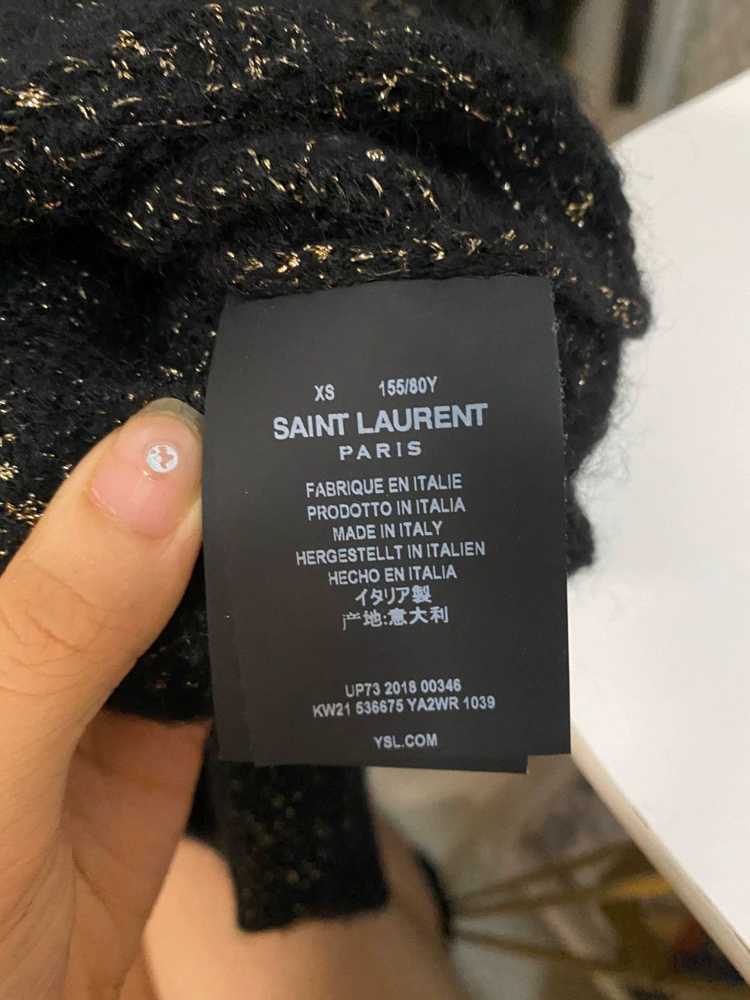 Saint Laurent Paris Saint Laurent Paris Black sequin sweater Size US XS / EU 42 / 0 - 3 Thumbnail