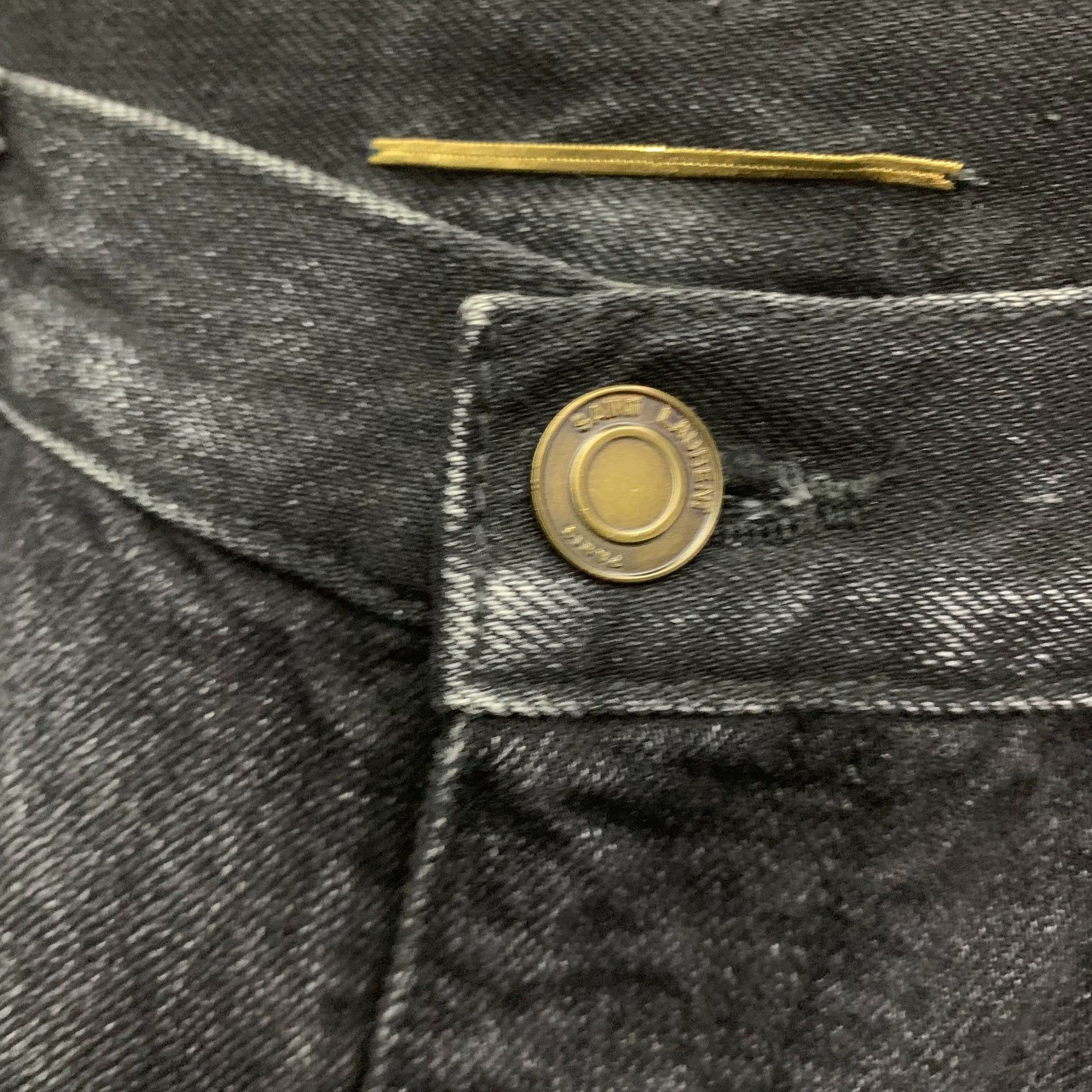 Saint Laurent Paris Saint Laurent Paris Black Embroidered Jeans Size US 27 - 4 Thumbnail