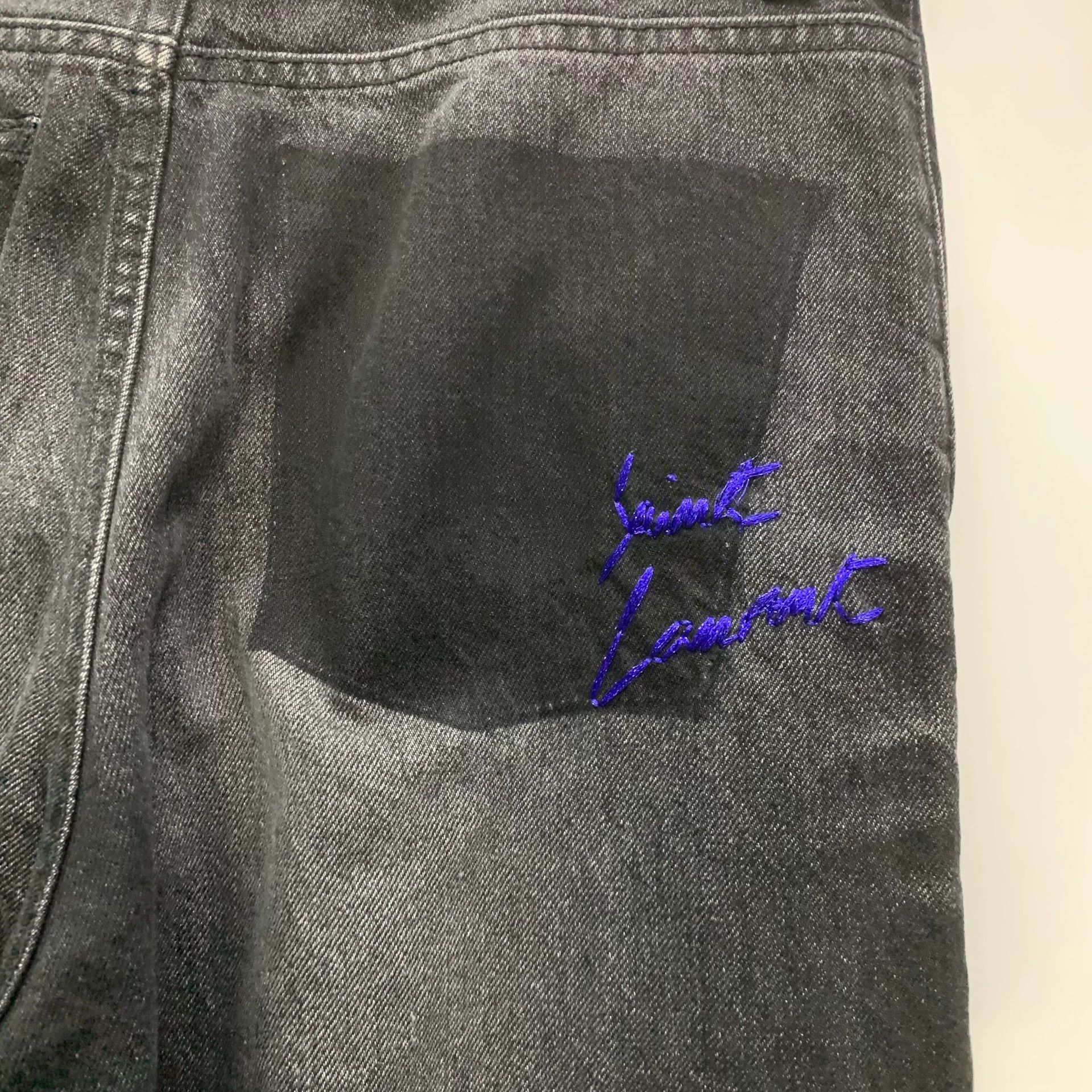 Saint Laurent Paris Saint Laurent Paris Black Embroidered Jeans Size US 27 - 3 Thumbnail