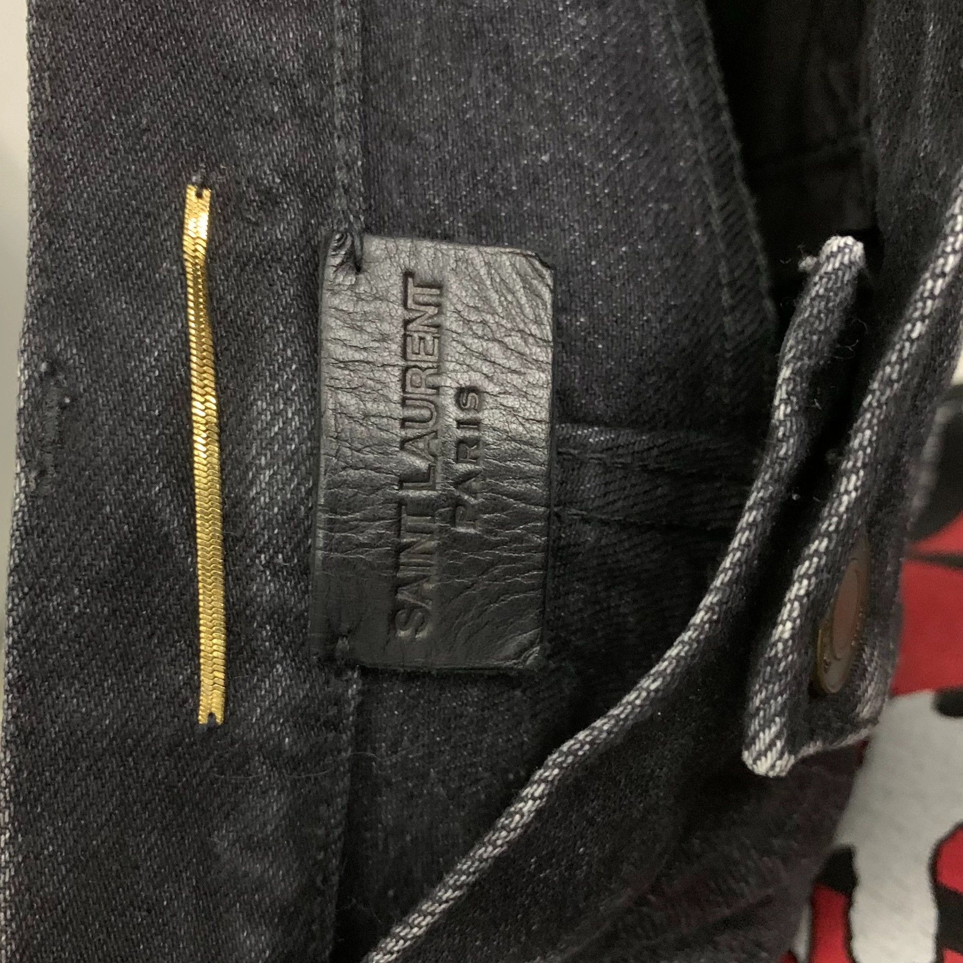 Saint Laurent Paris Saint Laurent Paris Black Embroidered Jeans Size US 27 - 5 Thumbnail