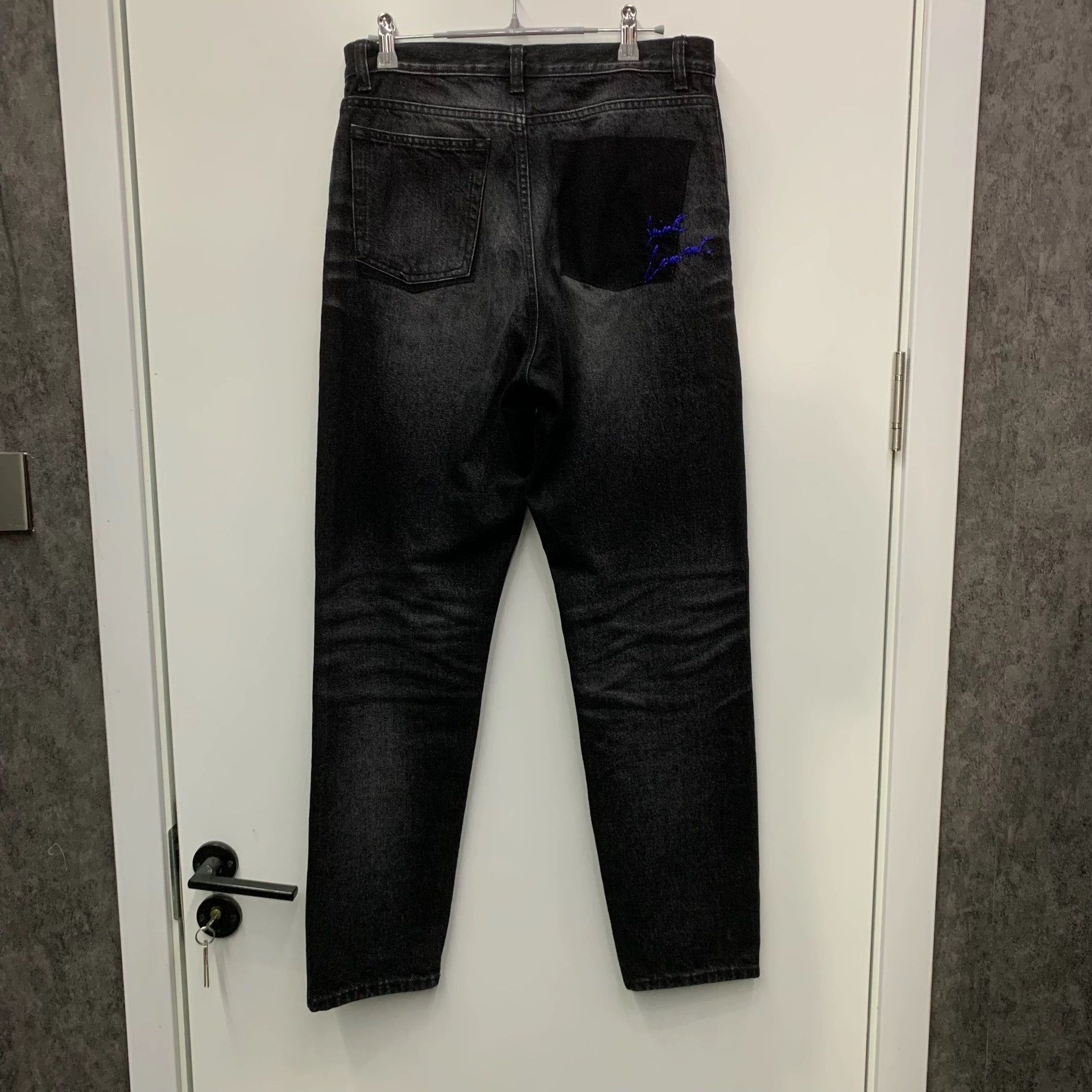 Saint Laurent Paris Saint Laurent Paris Black Embroidered Jeans Size US 27 - 2 Thumbnail