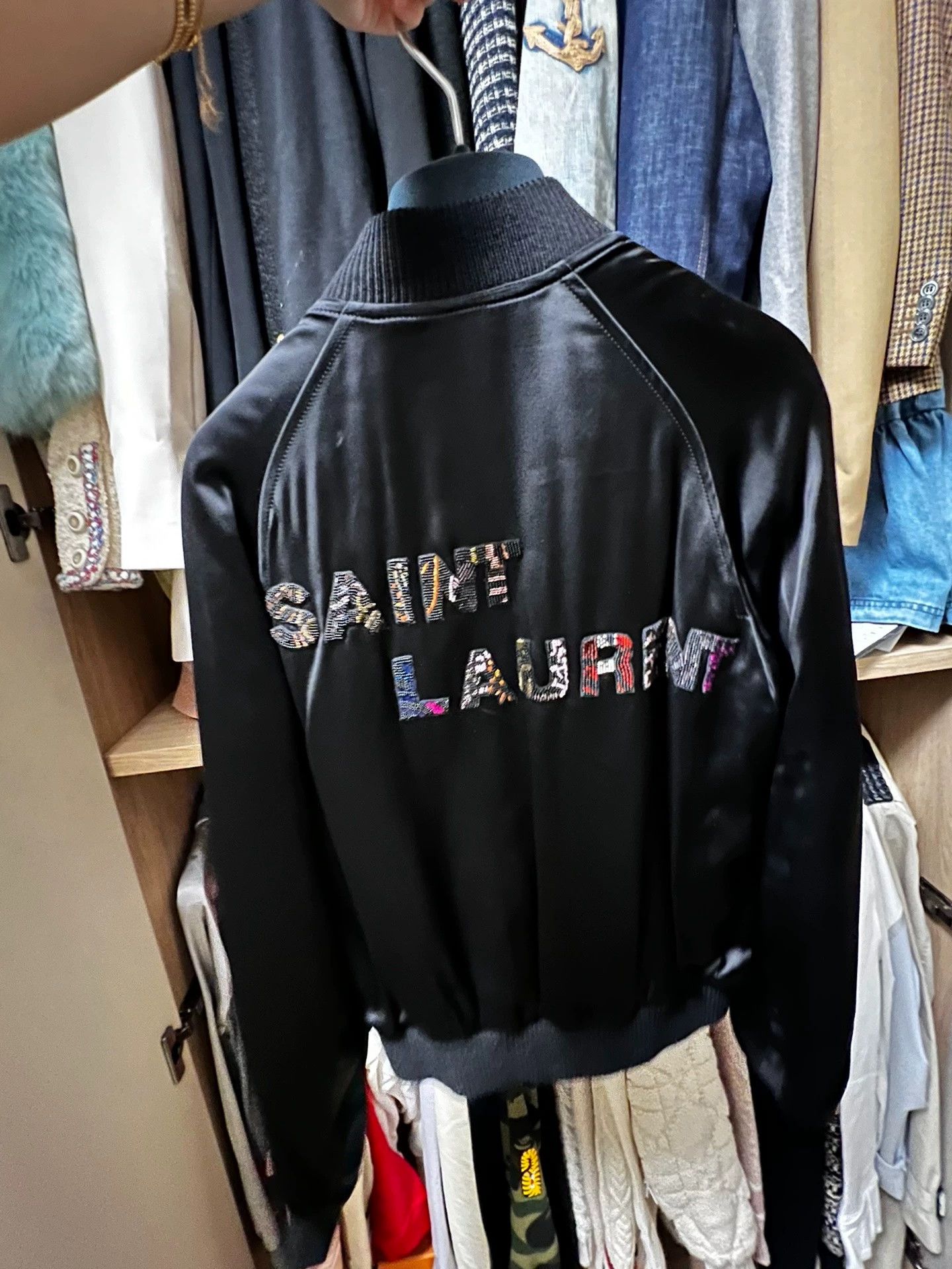 Saint Laurent Paris Saint Laurent Paris Silk baseball jacket Size US S / EU 44-46 / 1 - 2 Thumbnail