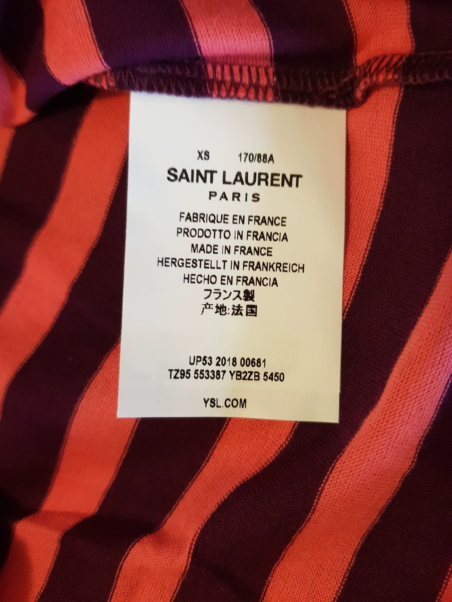 Saint Laurent Paris Saint Laurent Paris Striped short sleeve Size US XS / EU 42 / 0 - 3 Thumbnail