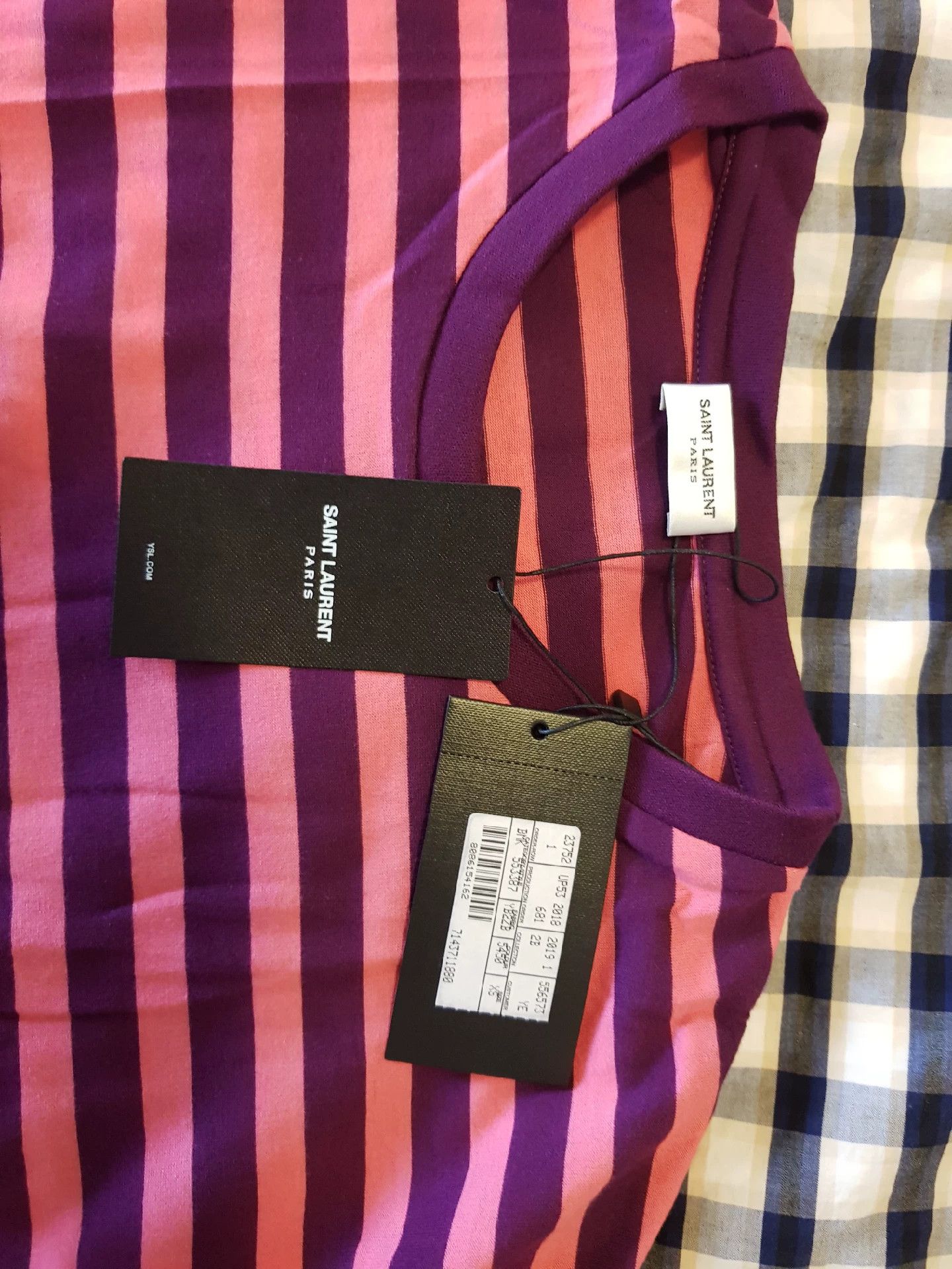 Saint Laurent Paris Saint Laurent Paris Striped short sleeve Size US XS / EU 42 / 0 - 4 Thumbnail