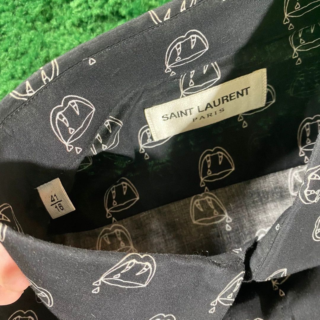 Saint Laurent Paris Saint Laurent Paris Blood Teeth Shirt Size US S / EU 44-46 / 1 - 4 Thumbnail