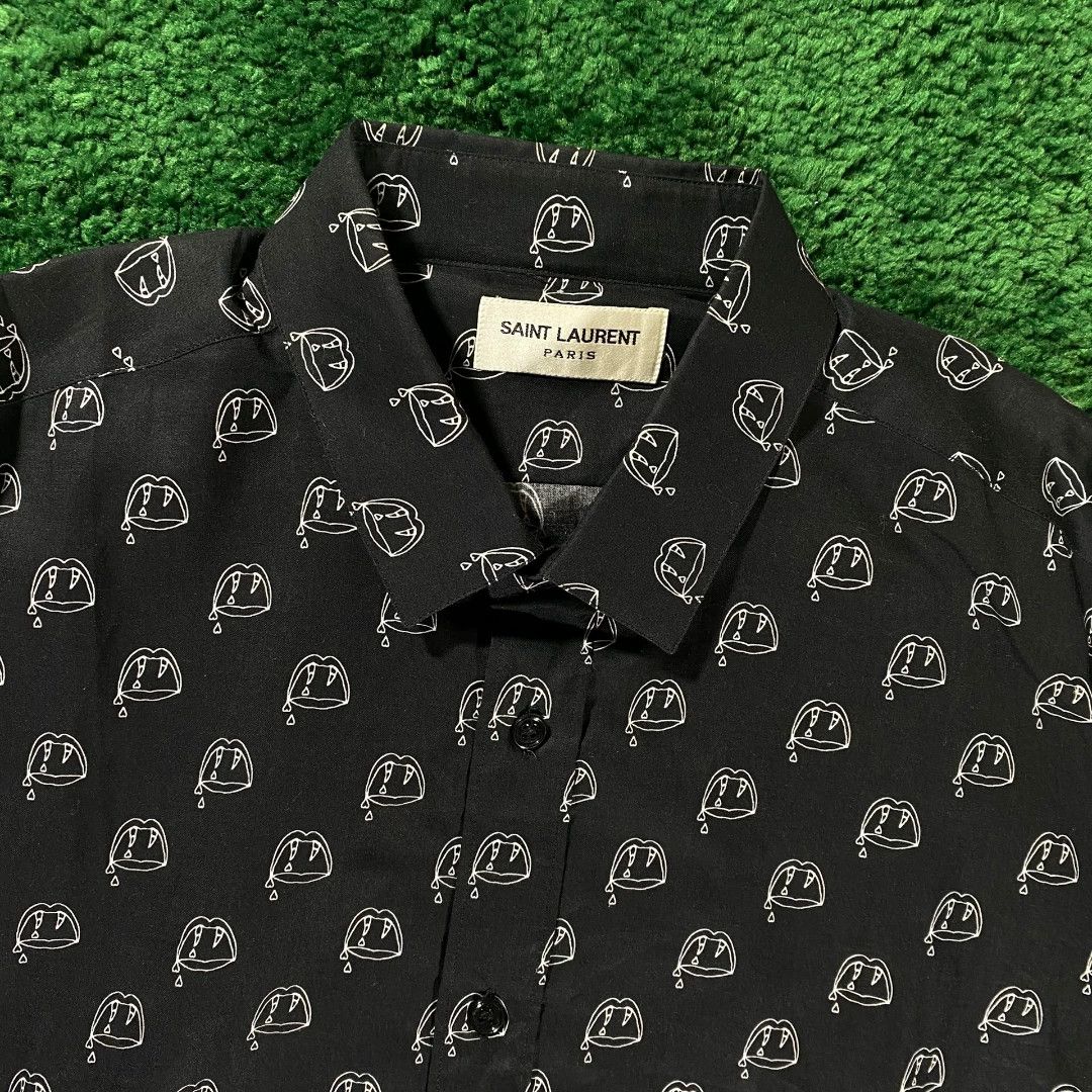 Saint Laurent Paris Saint Laurent Paris Blood Teeth Shirt Size US S / EU 44-46 / 1 - 2 Thumbnail