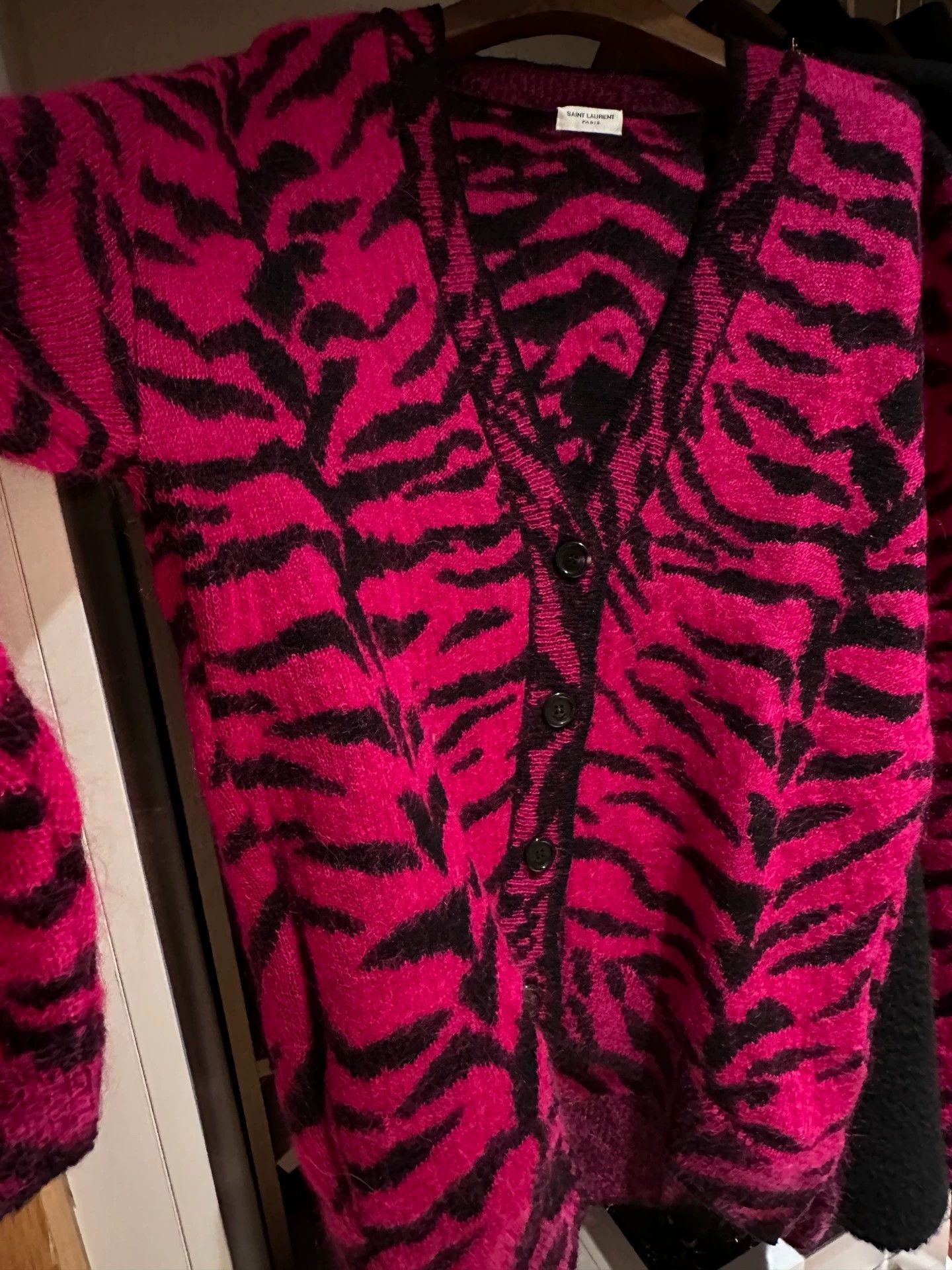 Saint Laurent Paris Saint Laurent Paris Mohair leopard print sweater cardigan Size US M / EU 48-50 / 2 - 2 Thumbnail