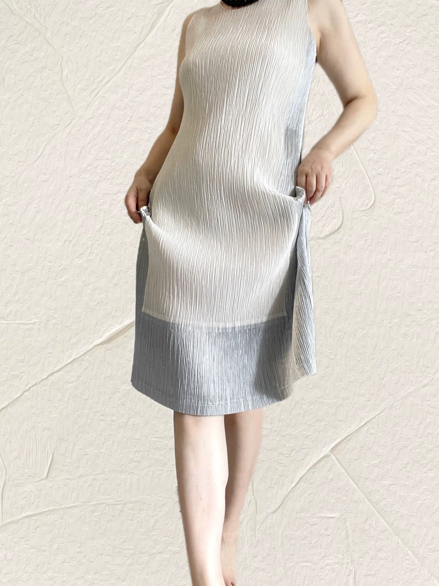 Issey Miyake issey miyake Geometric toothpick pleated dress Size US 29 - 5 Thumbnail
