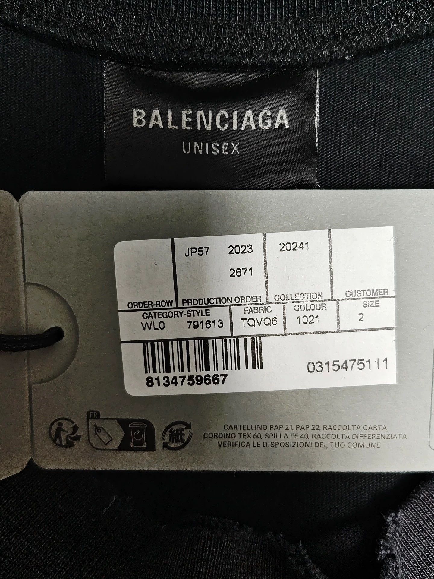Balenciaga Balenciaga 24ss tape 3B 2-in-1 splicing, washed and damaged long sleeved sweatshirt Size US M / EU 48-50 / 2 - 5 Thumbnail