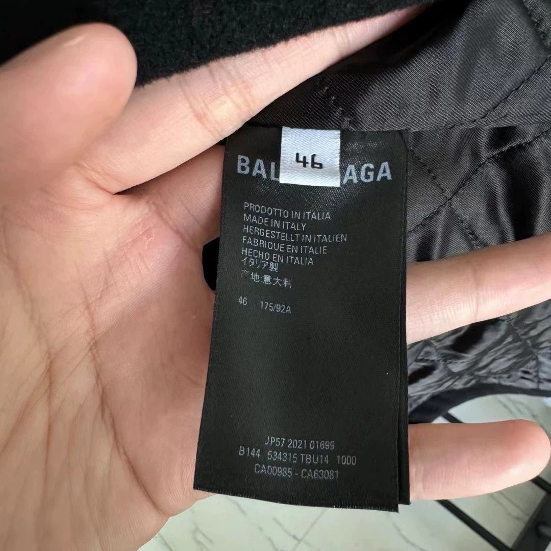 Balenciaga Balenciaga Black Wool Spliced Cotton Jacket Size US L / EU 52-54 / 3 - 3 Thumbnail