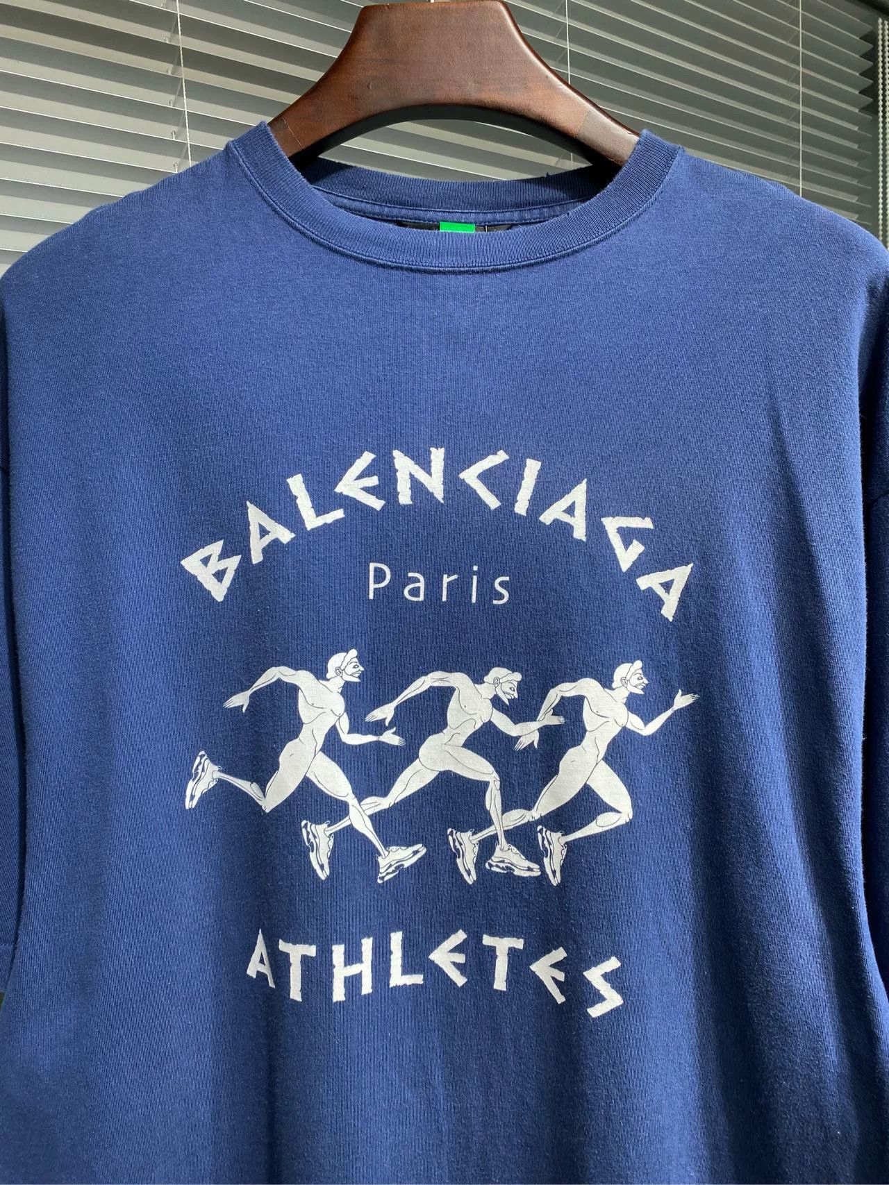 Balenciaga Balenciaga SS21 Marathon Running Pattern Logo Printed Loose Short Sleeve Size US XXS / EU 40 - 4 Thumbnail