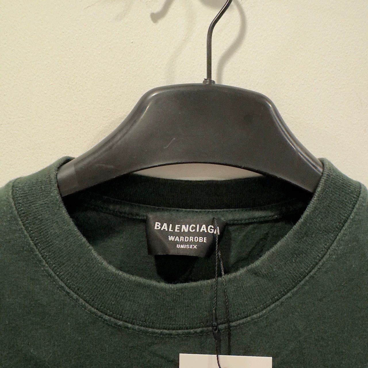 Balenciaga Balenciaga dark green letter logo short sleeved shirt Size US M / EU 48-50 / 2 - 2 Thumbnail