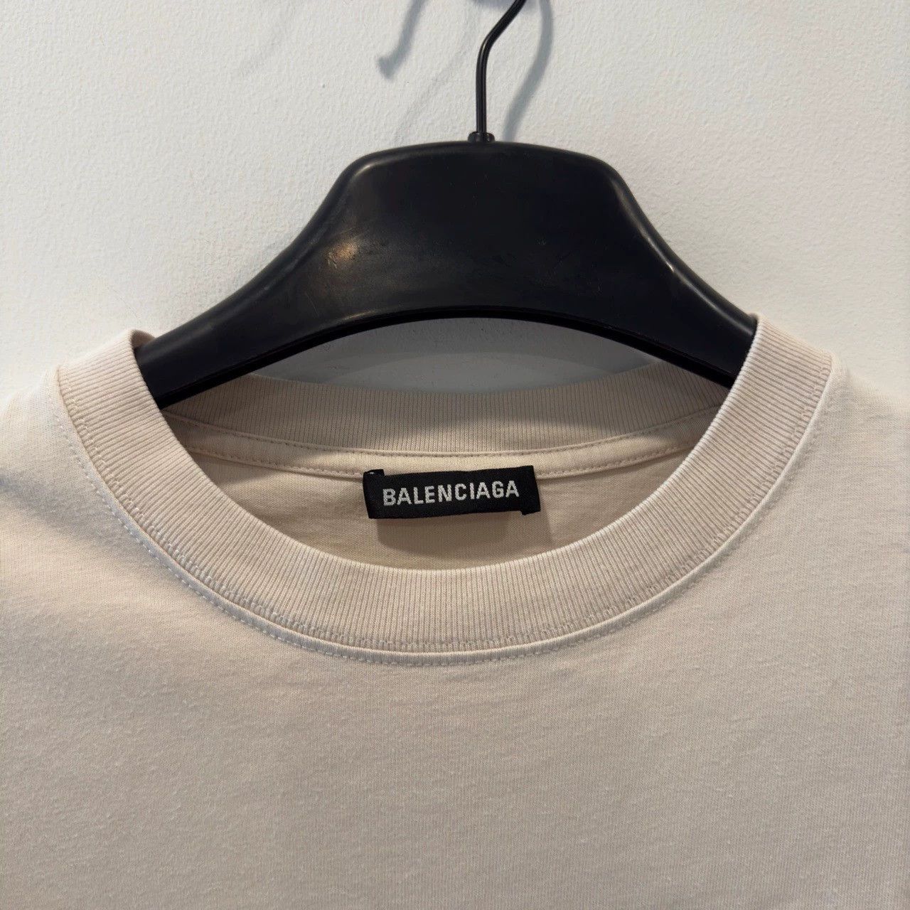 Balenciaga Balenciaga Milk White Blue Front and Rear Logo Short Sleeve Size US XS / EU 42 / 0 - 3 Thumbnail