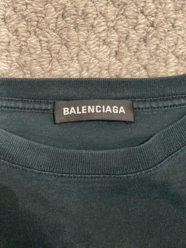 Balenciaga Balenciaga dark green small logo round neck short sleeved T-shirt Size US S / EU 44-46 / 1 - 3 Thumbnail