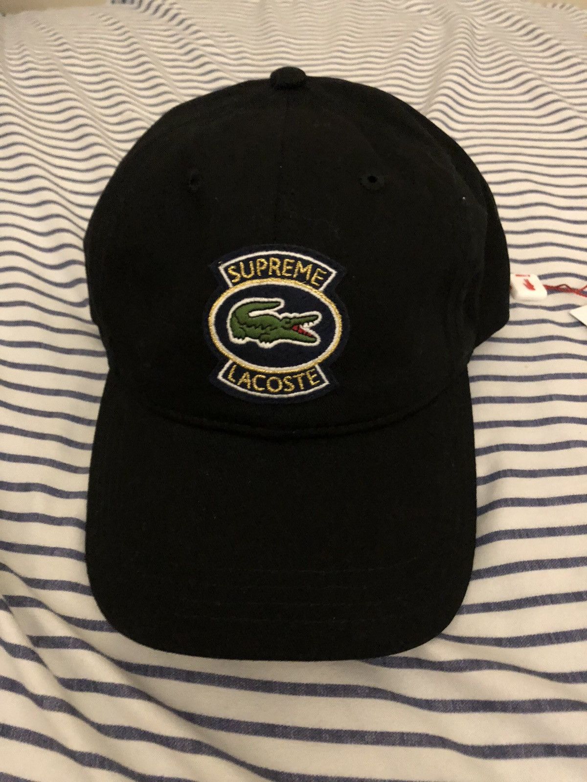 SUPREME × LACOSTE Twill 6-Panel Cap Black