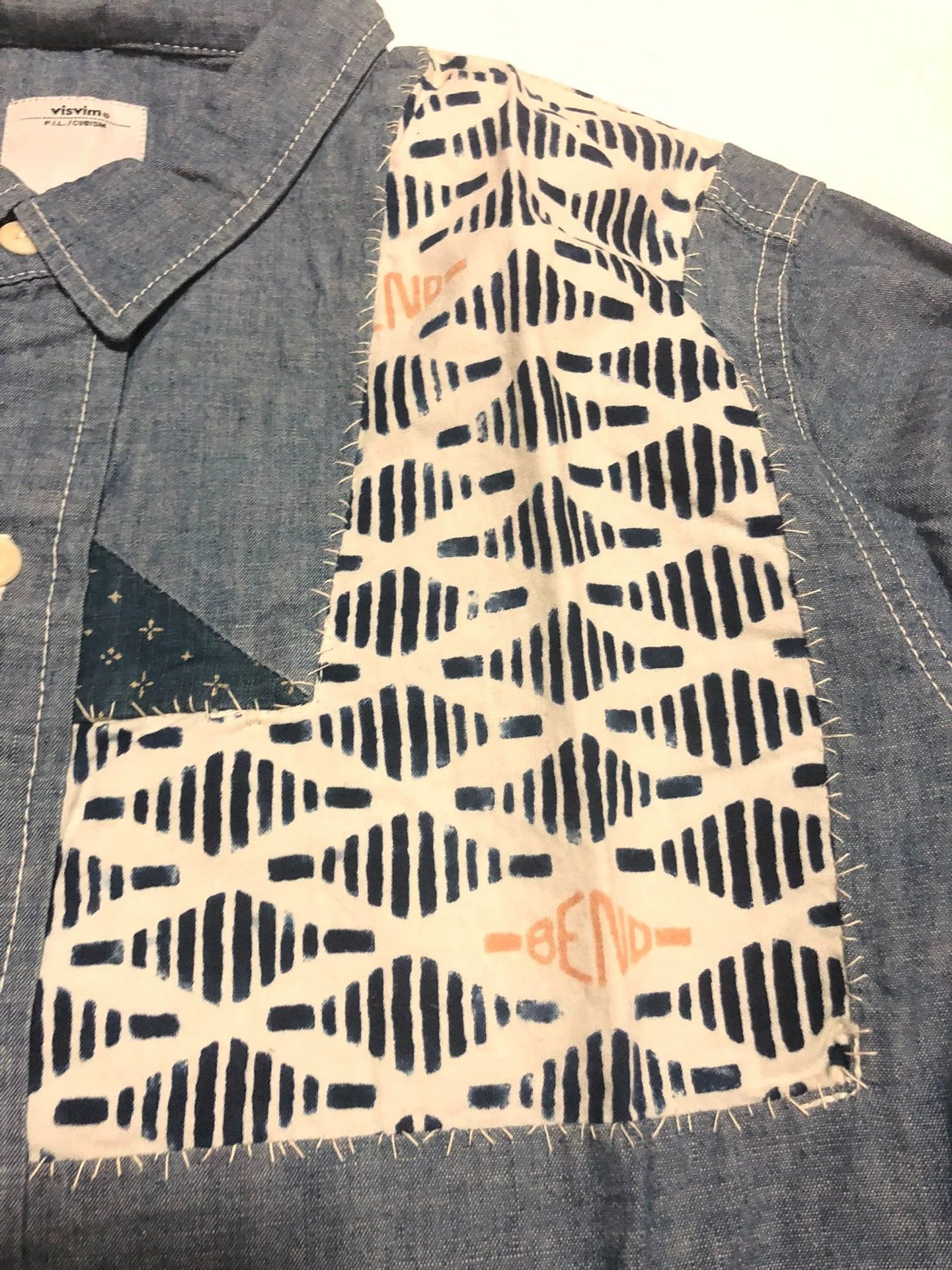 Visvim Visvim Sashiko Japanese ancient cloth stitching vintage shirt Size US L / EU 52-54 / 3 - 4 Thumbnail