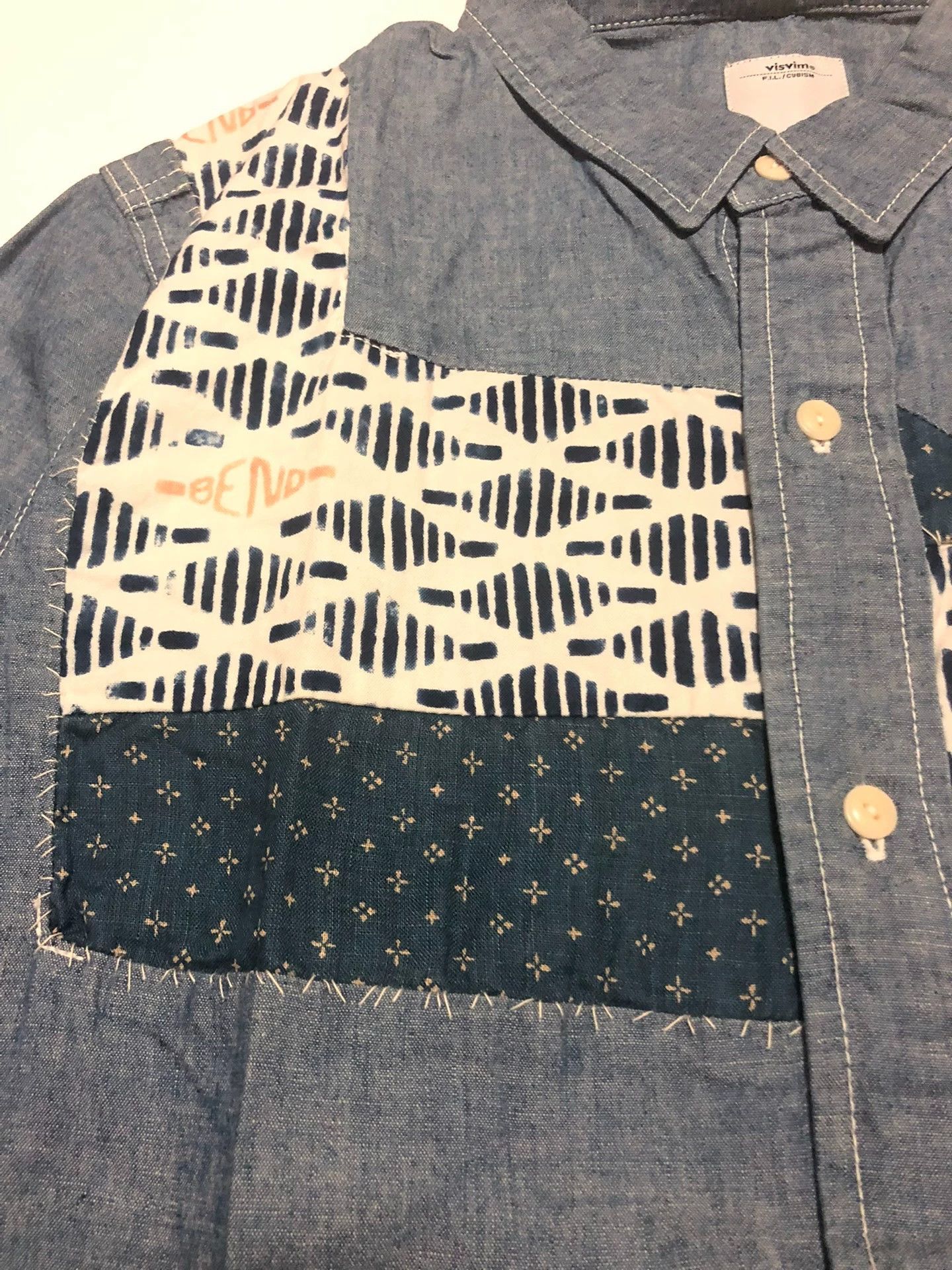 Visvim Visvim Sashiko Japanese ancient cloth stitching vintage shirt Size US L / EU 52-54 / 3 - 3 Thumbnail