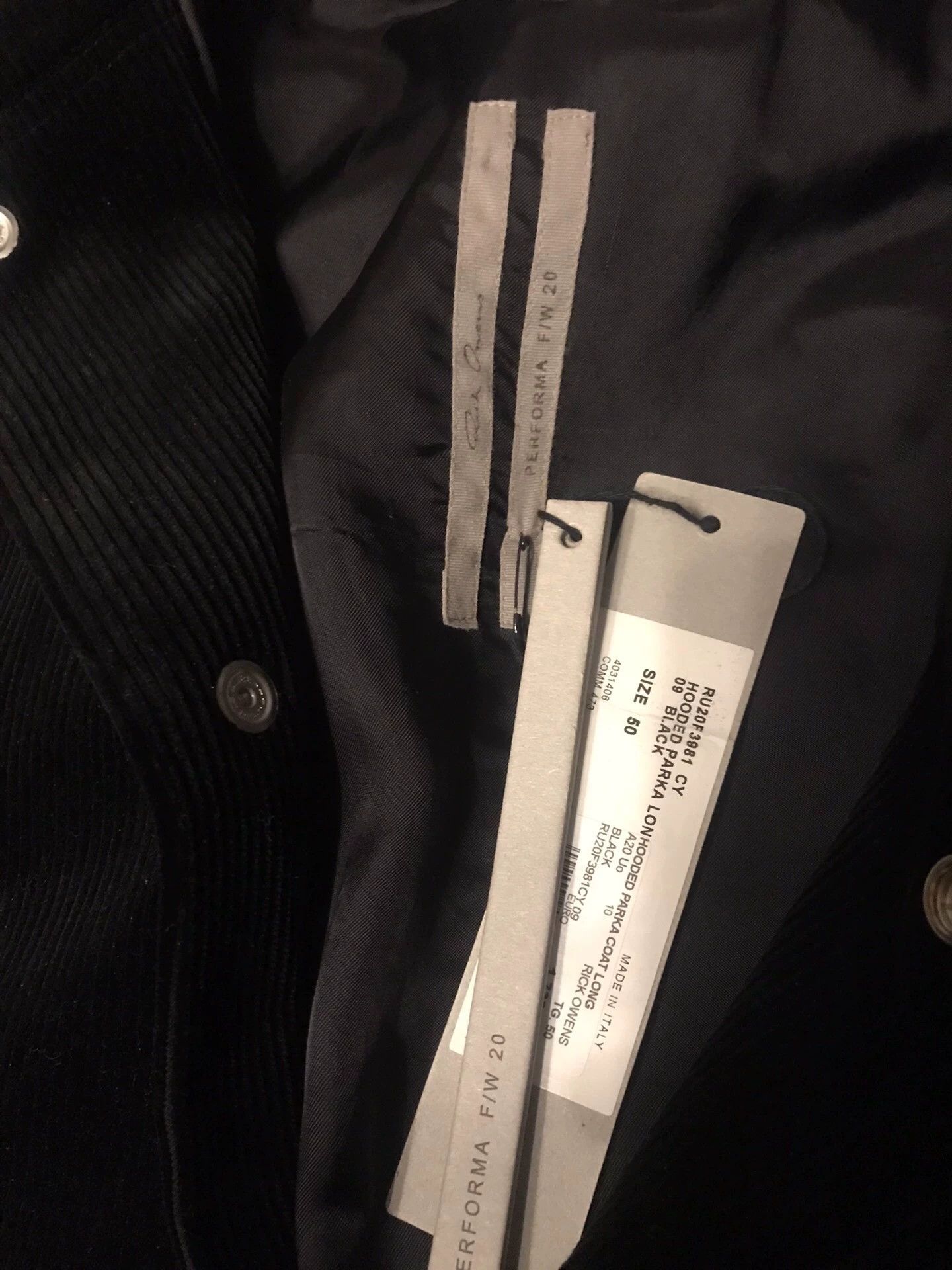 Rick Owens Rick owens Corduroy fabric hooded wizard long coat Size US L / EU 52-54 / 3 - 4 Thumbnail