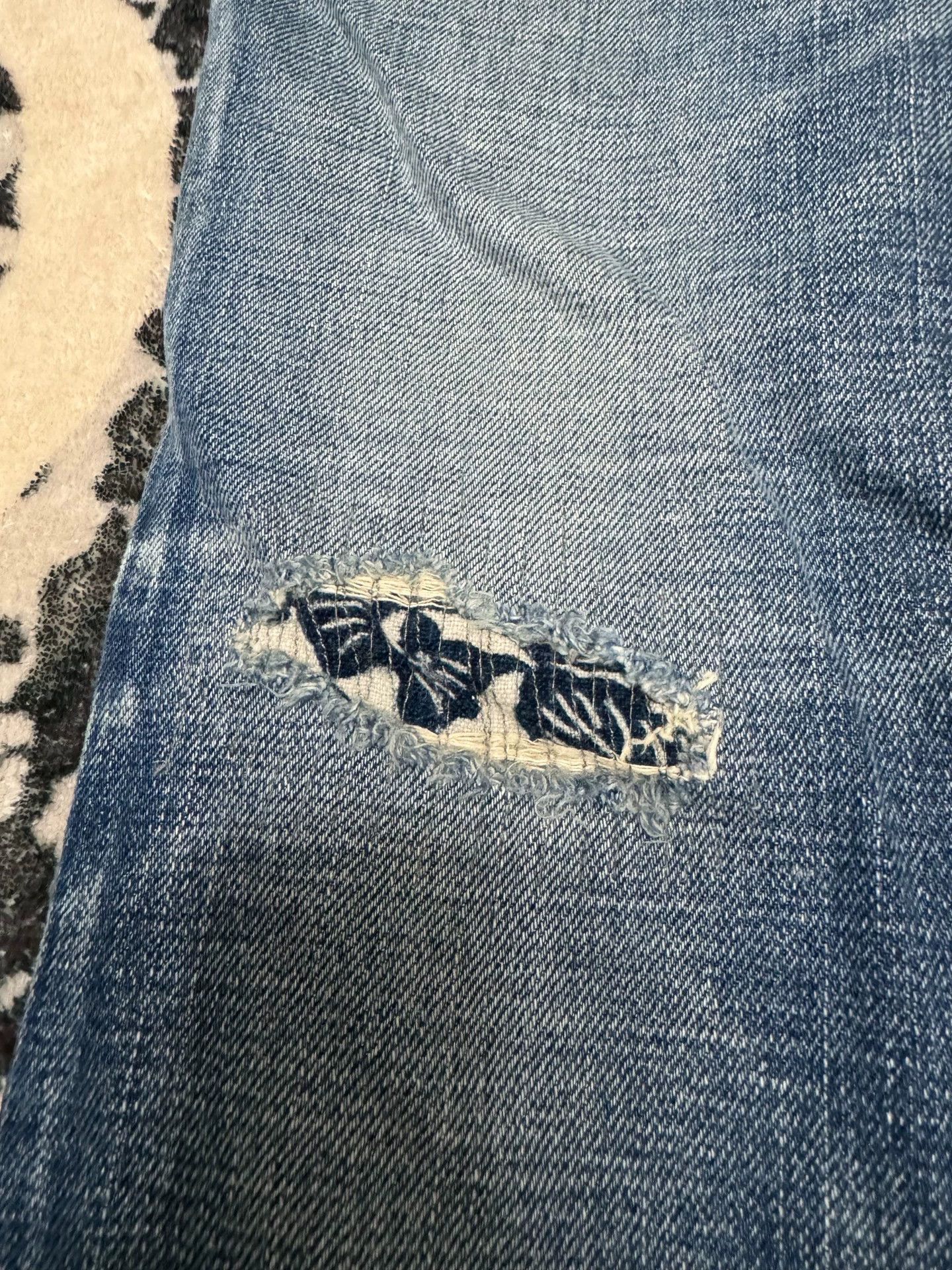 Visvim Visvim 17SS Spot 04D10 Black cashew flower patch destroys jeans Size US 34 / EU 50 - 4 Thumbnail